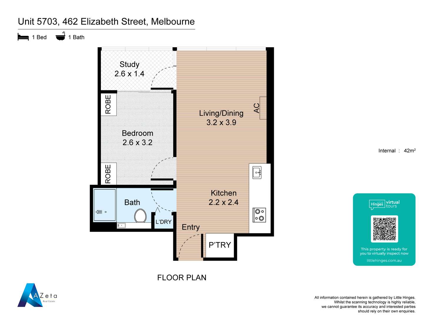 Floorplan of Homely apartment listing, 5703/462 Elizabeth St, Melbourne VIC 3000