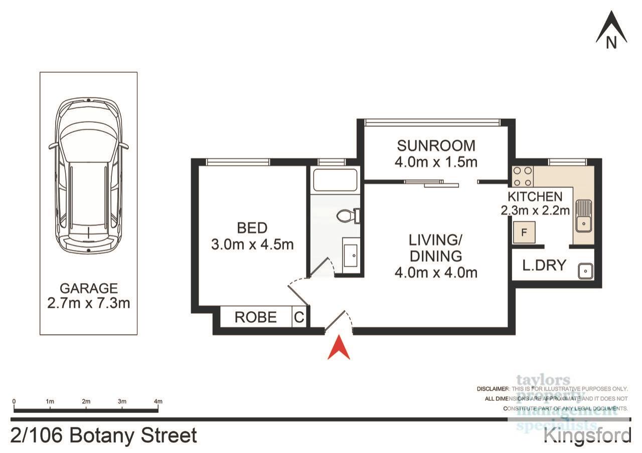 Floorplan of Homely unit listing, 2/106 Botany Street, Kingsford NSW 2032