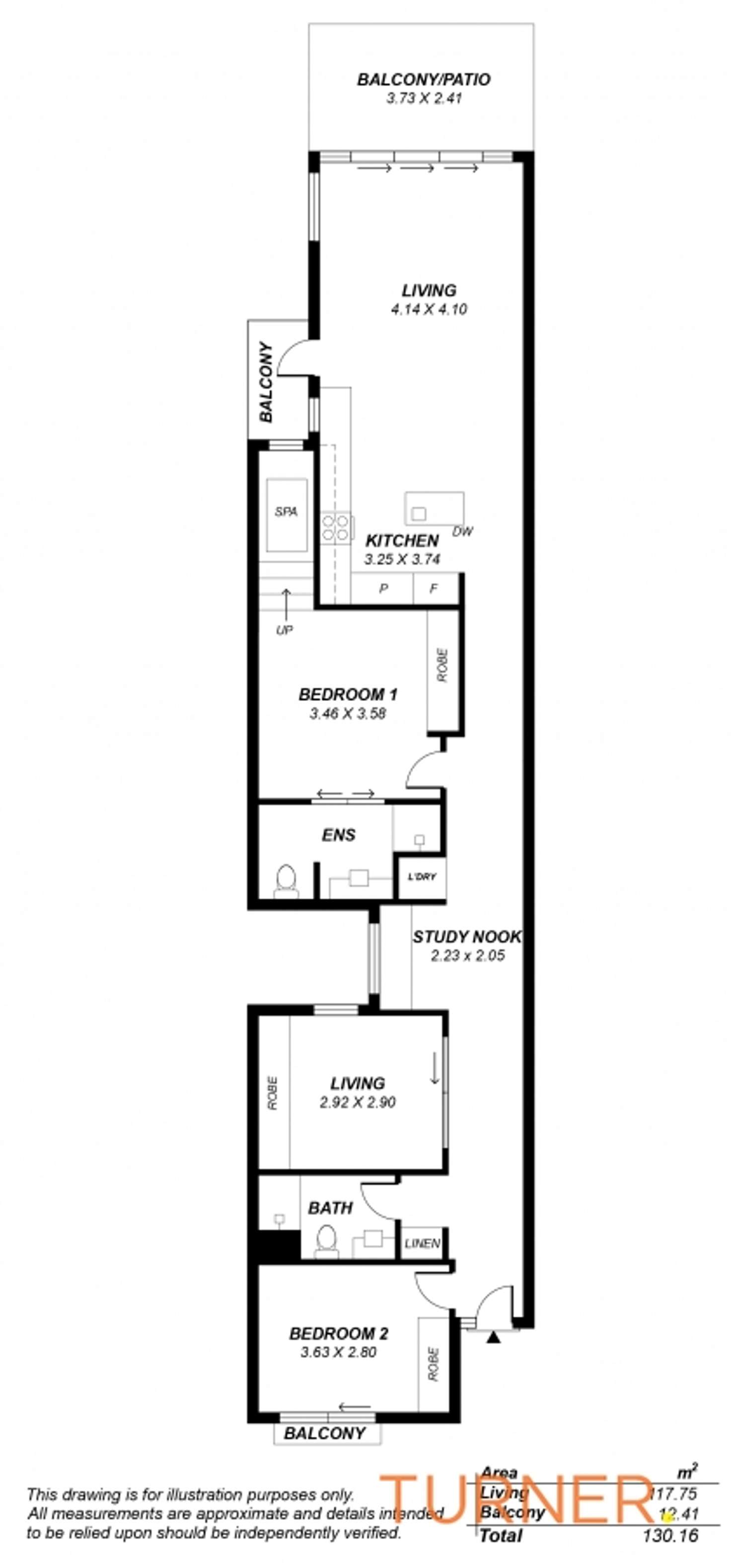Floorplan of Homely apartment listing, 314/344 Seaview Road, Henley Beach SA 5022