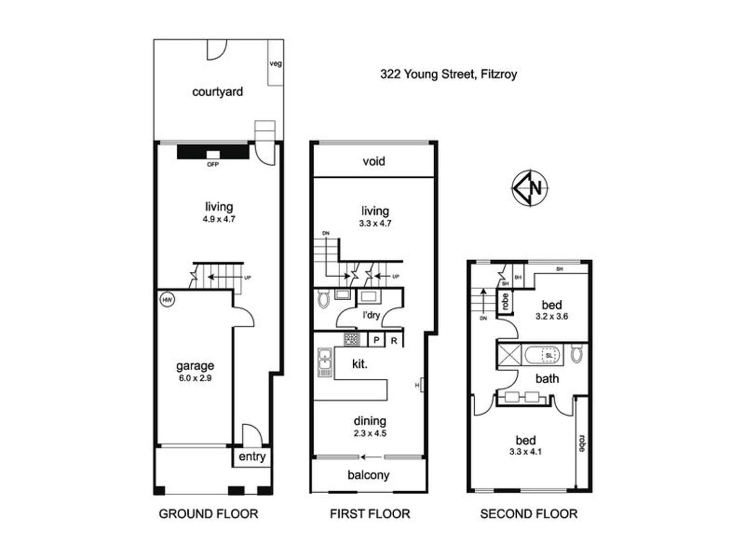 Floorplan of Homely house listing, 322 Young Street, Fitzroy VIC 3065