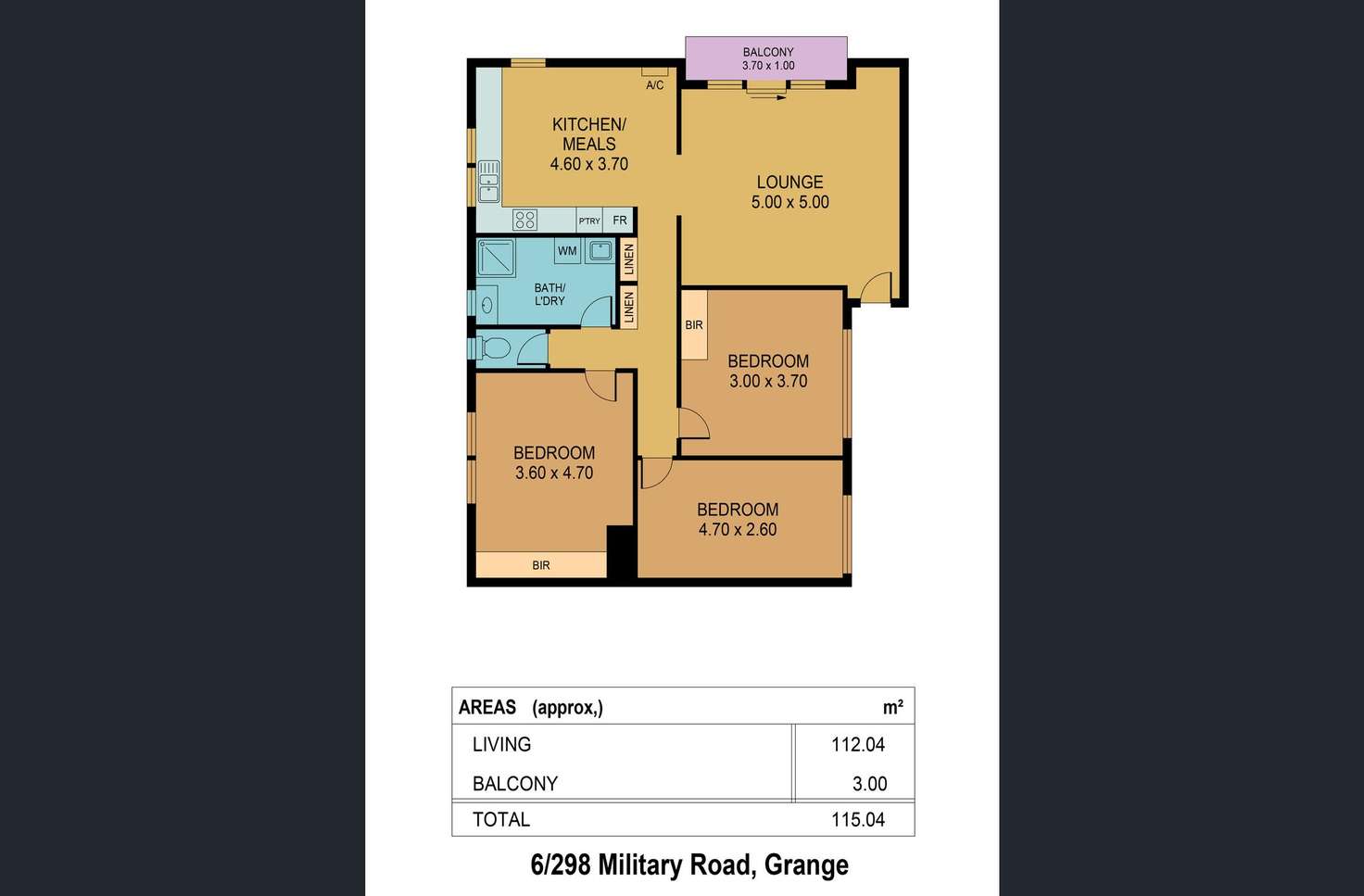 Floorplan of Homely unit listing, 6/298 Military Road, Grange SA 5022