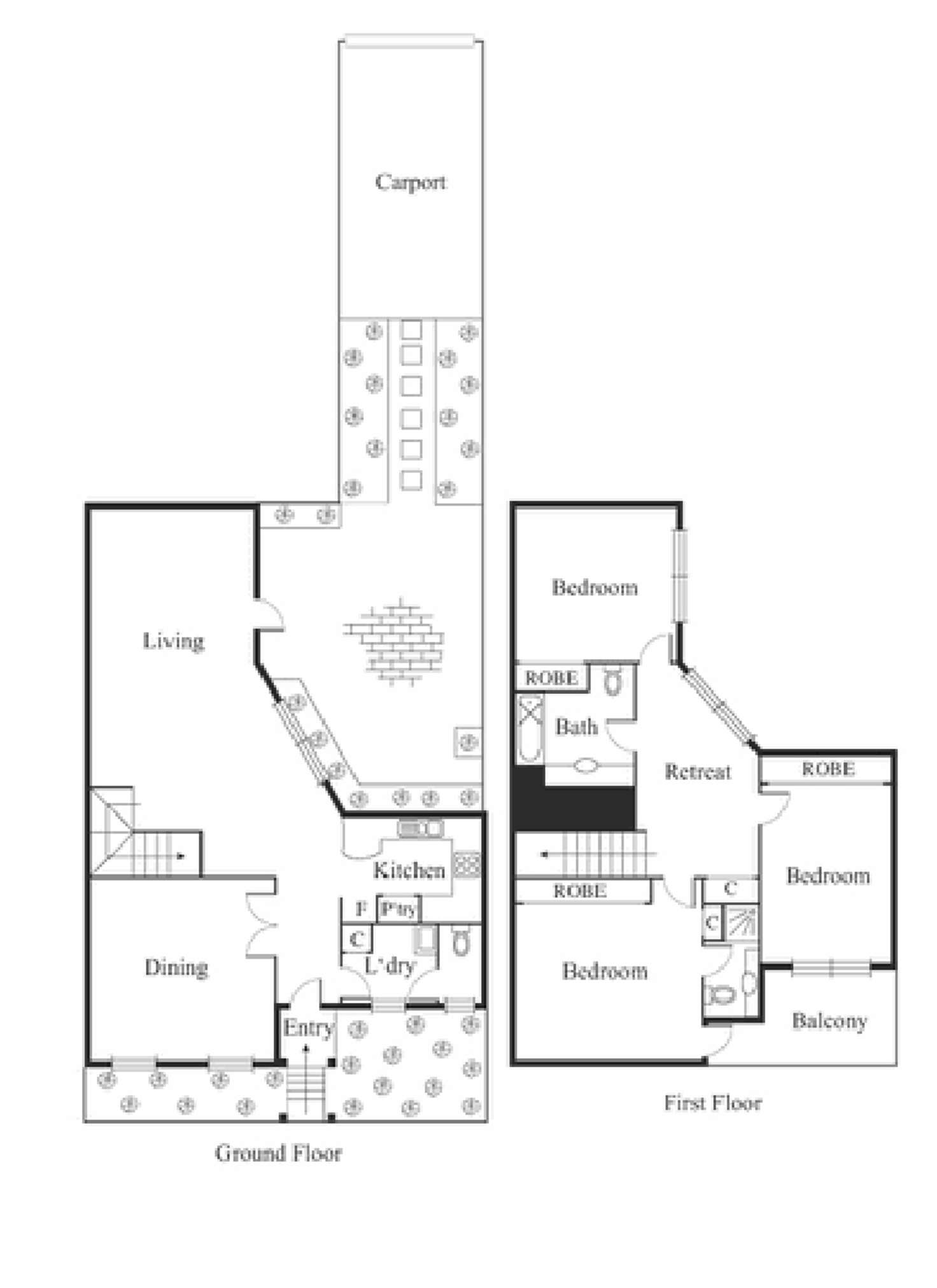 Floorplan of Homely townhouse listing, 98 Kensington Road, Kensington VIC 3031