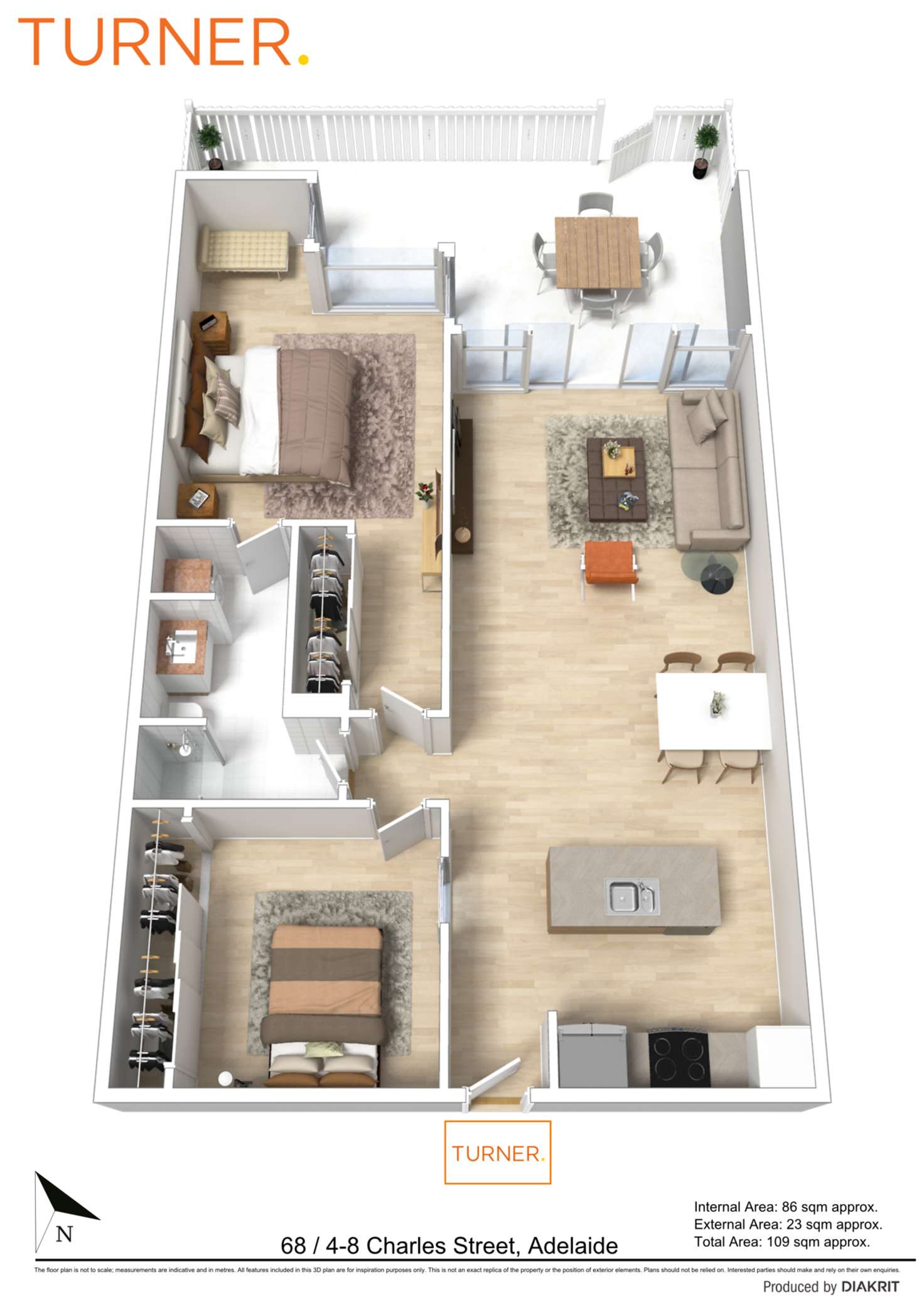 Floorplan of Homely apartment listing, 68/4-8 Charles Street, Adelaide SA 5000