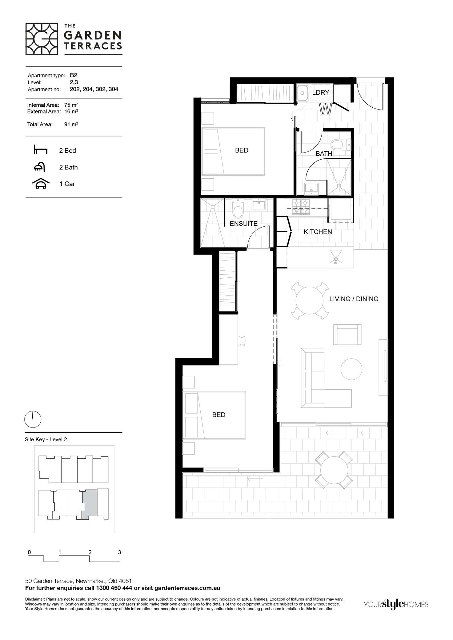 Floorplan of Homely apartment listing, 305/50 Garden Terrace, Newmarket QLD 4051