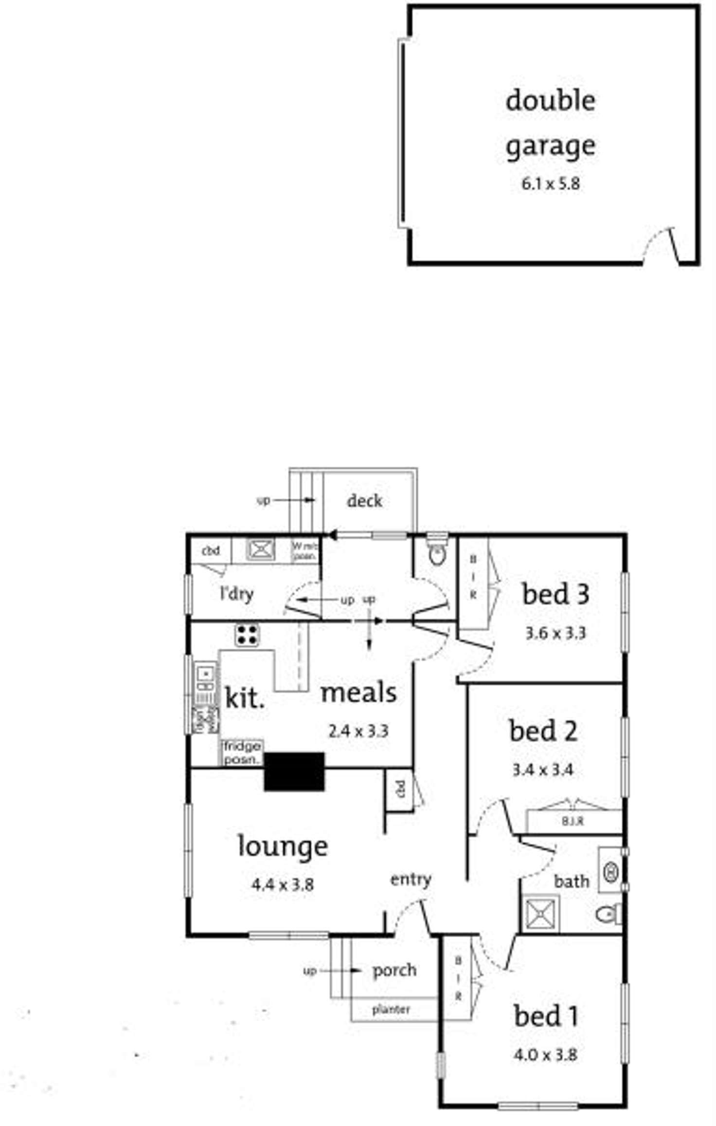 Floorplan of Homely unit listing, 1/42 Caroline Street, Ringwood VIC 3134