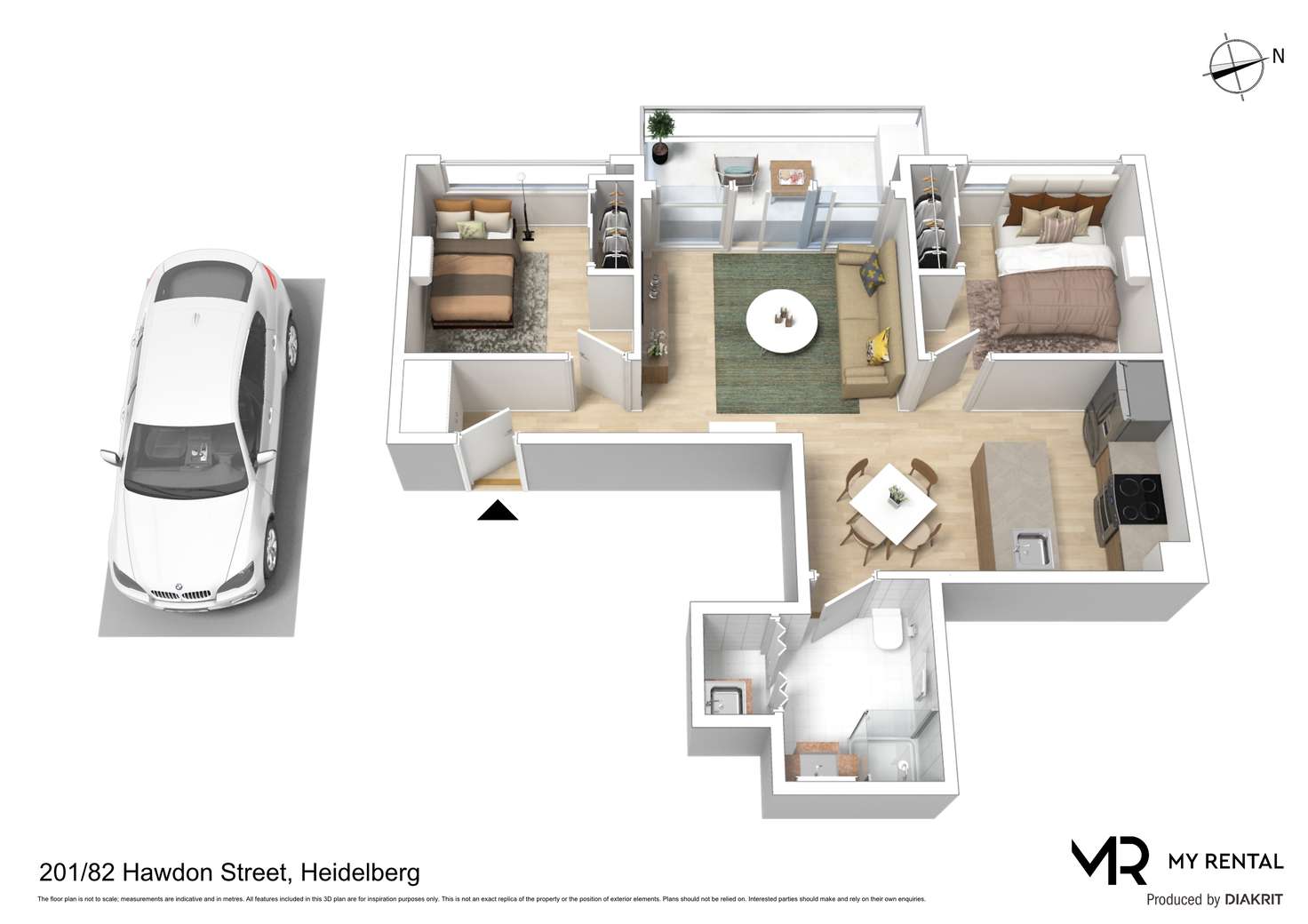 Floorplan of Homely apartment listing, 201/82 Hawdon Street, Heidelberg VIC 3084