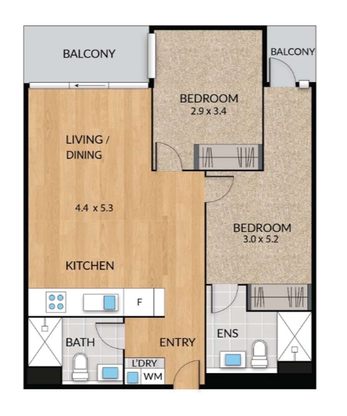 Floorplan of Homely apartment listing, 410D/21 Robert Street, Collingwood VIC 3066