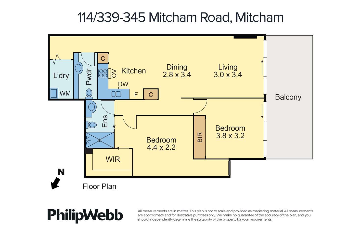 Floorplan of Homely apartment listing, 114/339-345 Mitcham Road, Mitcham VIC 3132