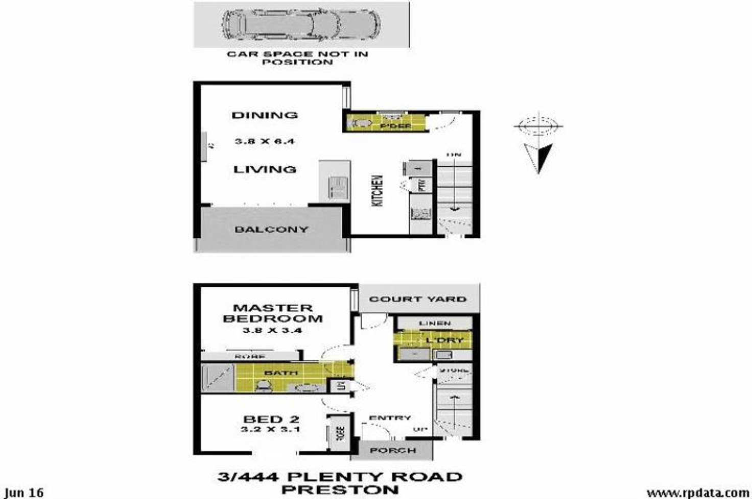 Floorplan of Homely townhouse listing, 3/444 Plenty Road, Preston VIC 3072