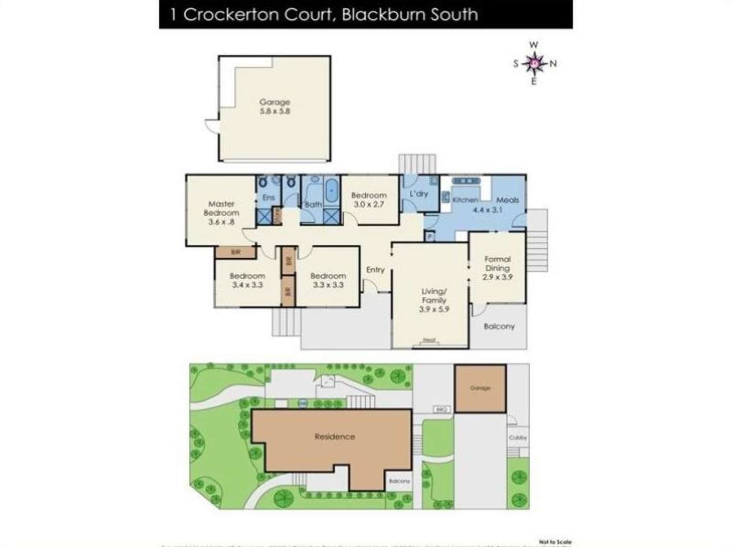 Floorplan of Homely house listing, 1 Crockerton Court, Blackburn South VIC 3130