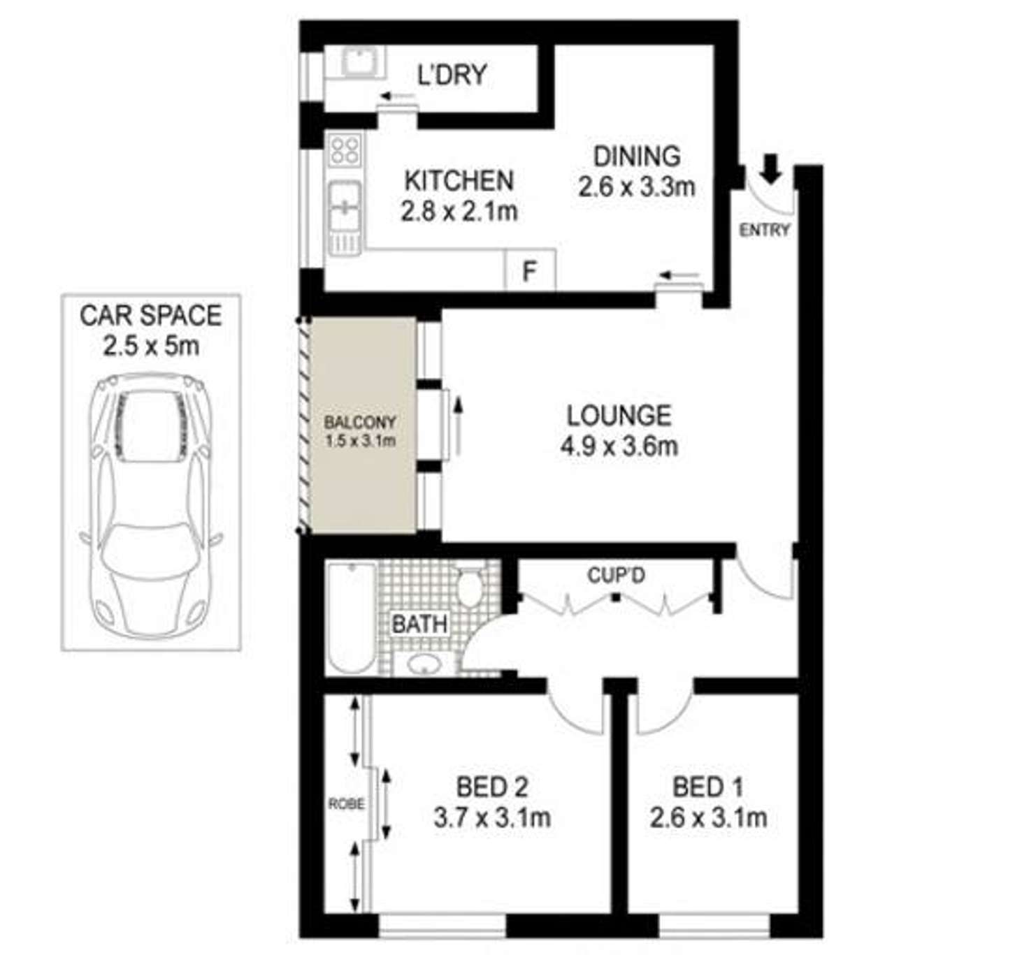 Floorplan of Homely apartment listing, 4/160 Pennant Street, North Parramatta NSW 2151