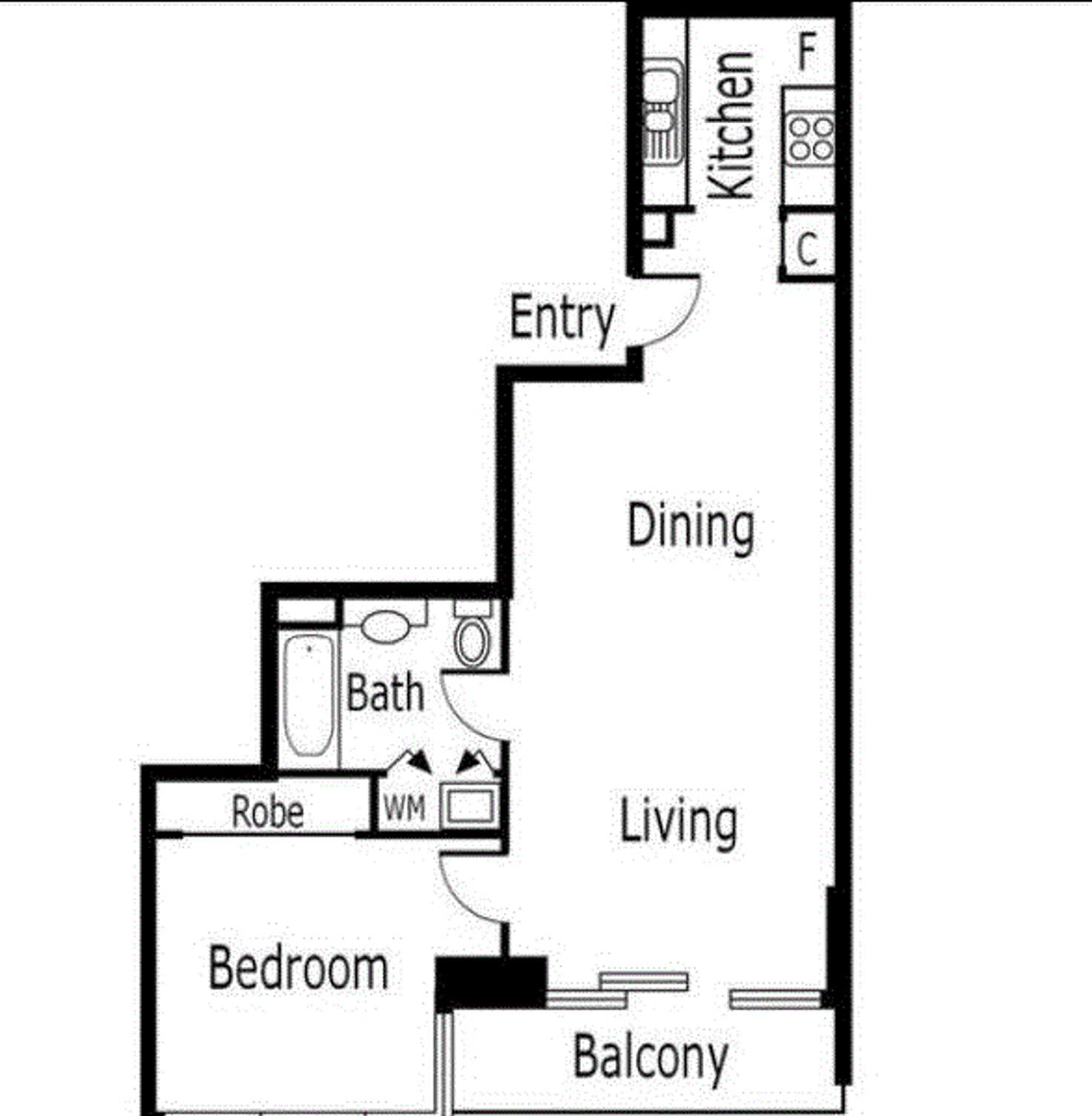 Floorplan of Homely apartment listing, 296/183 City Road, Southbank VIC 3006