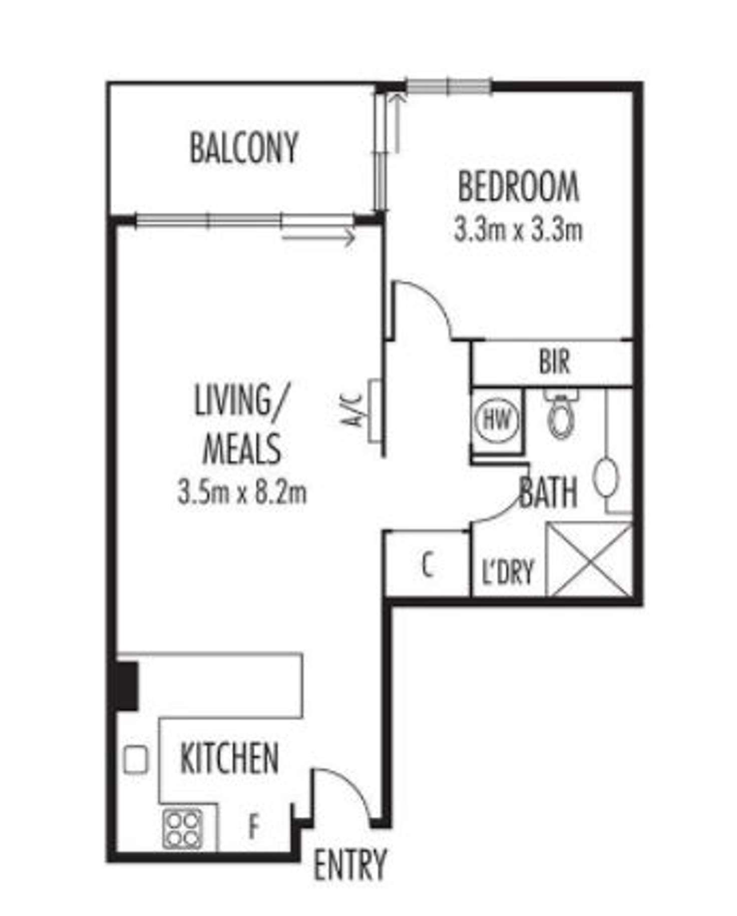 Floorplan of Homely apartment listing, 407/99 River Street, South Yarra VIC 3141