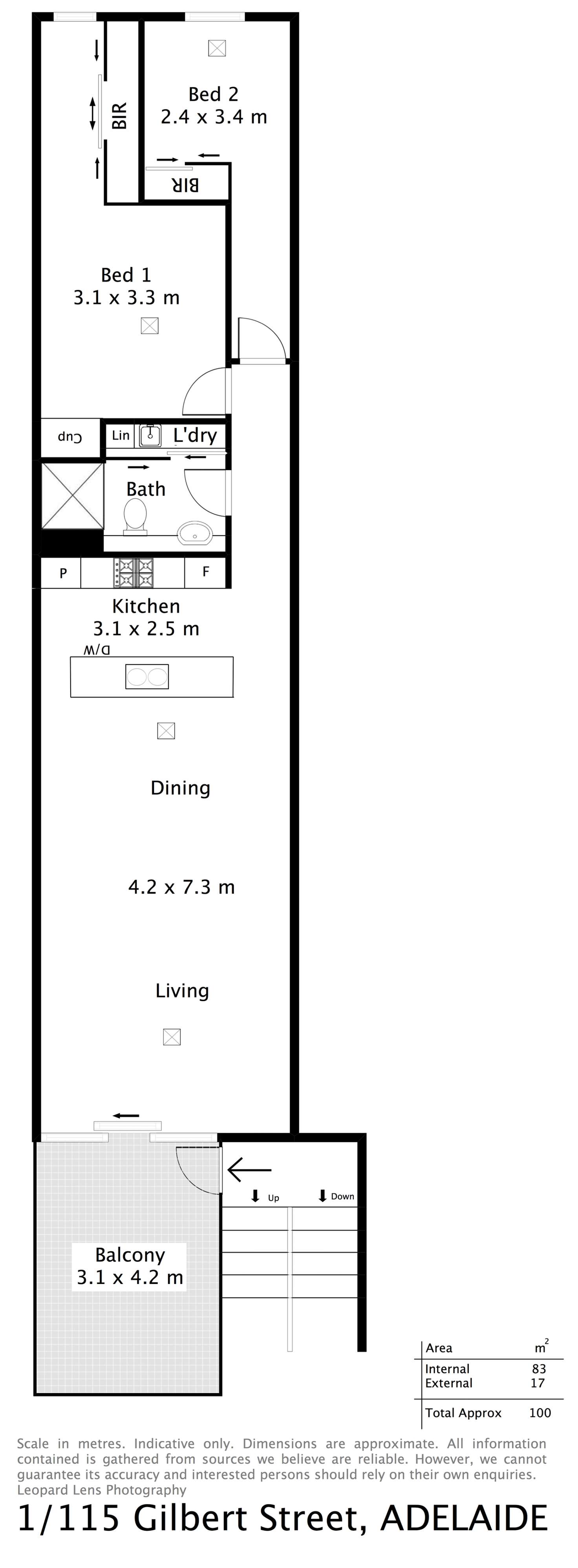 Floorplan of Homely apartment listing, 1/115 Gilbert Street, Adelaide SA 5000