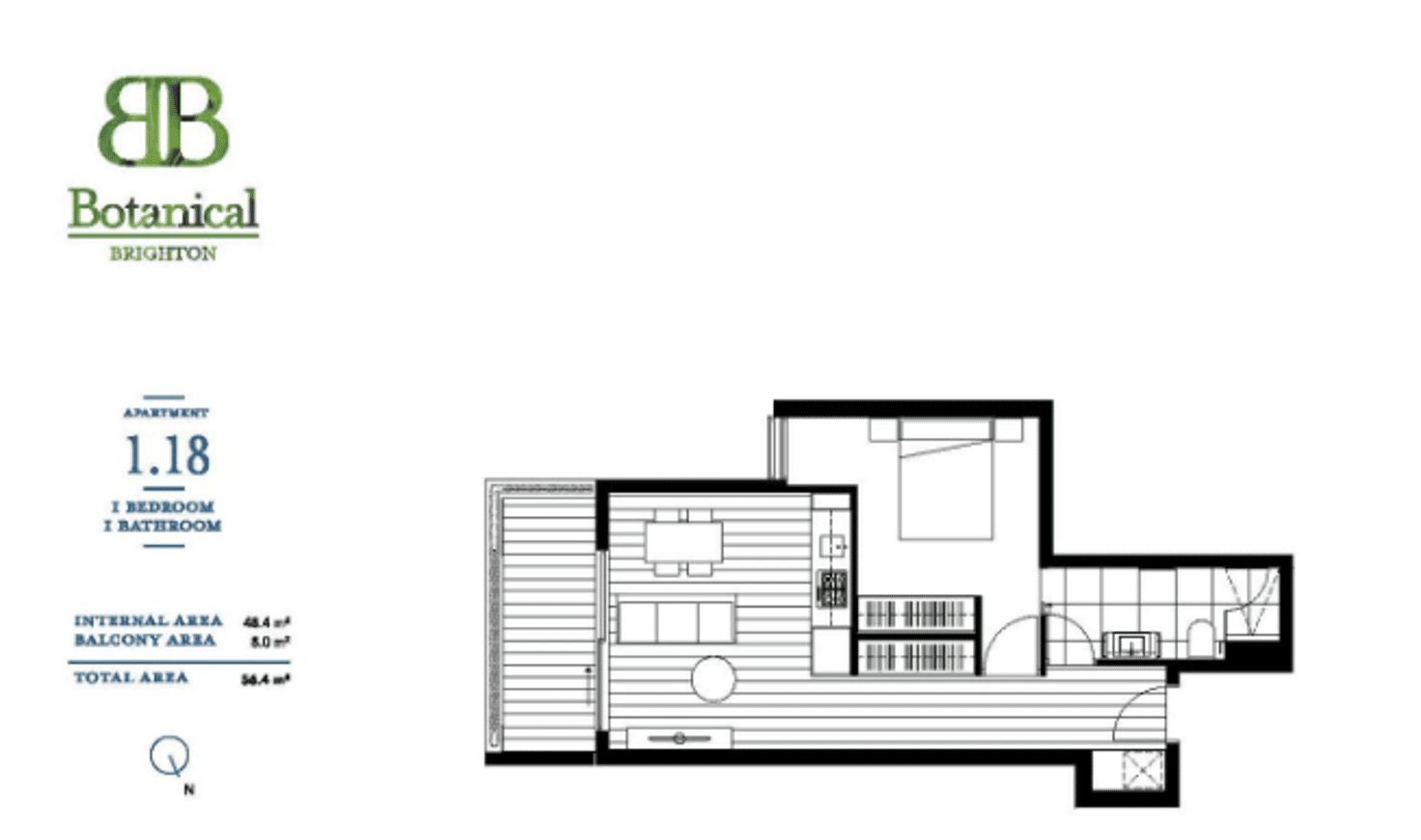 Floorplan of Homely apartment listing, 118/26 Warleigh Grove, Brighton VIC 3186