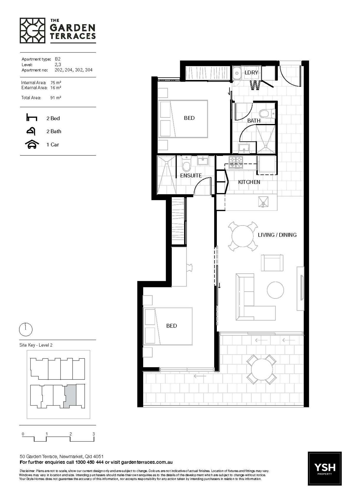 Floorplan of Homely apartment listing, 304/50 Garden Terrace, Newmarket QLD 4051