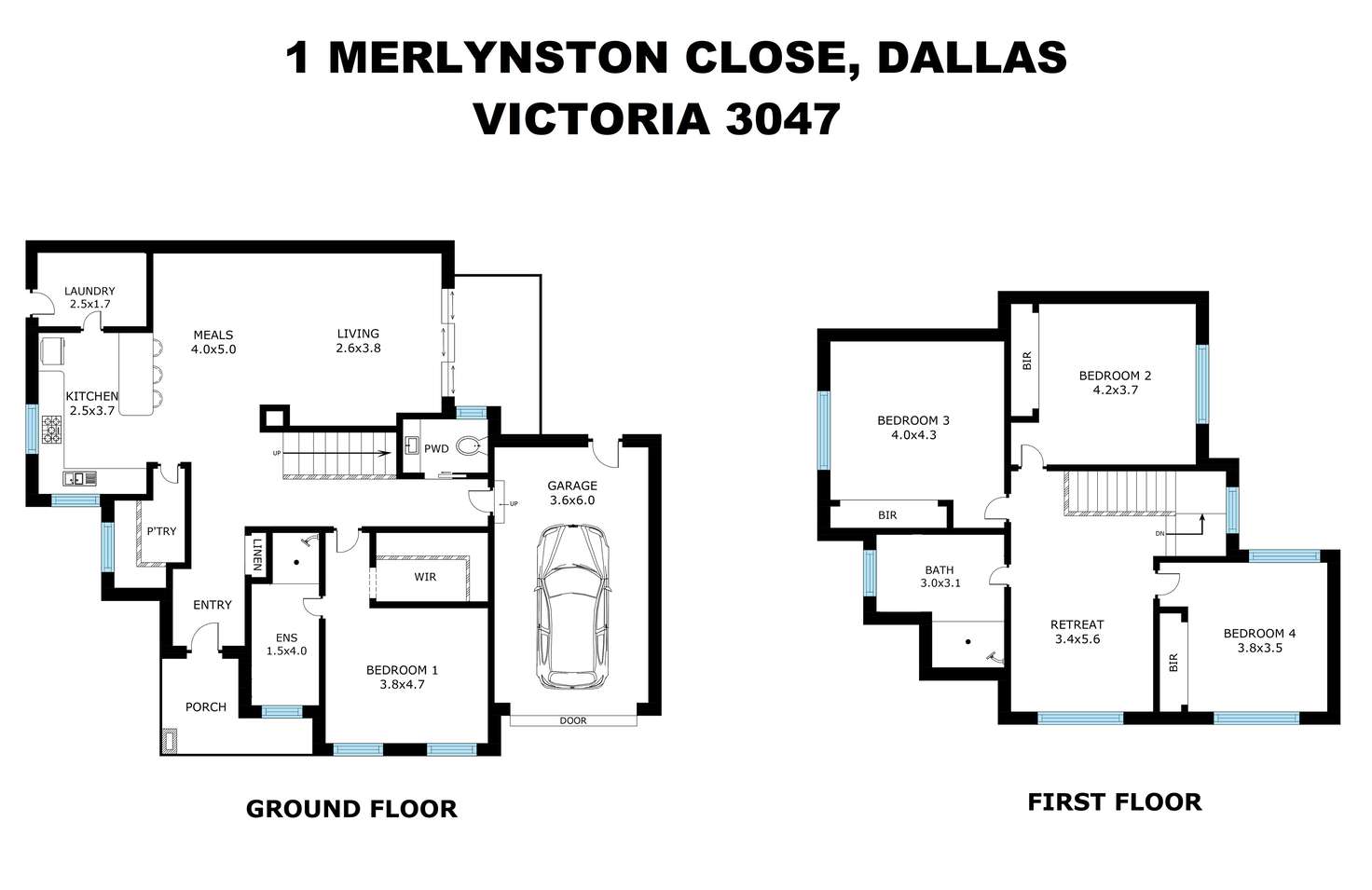 Floorplan of Homely townhouse listing, 1 Merlynston Close, Dallas VIC 3047