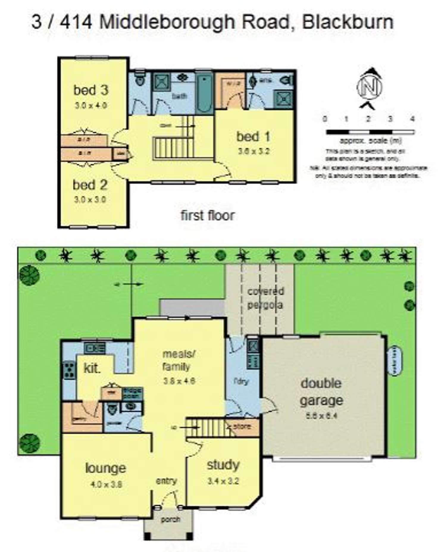 Floorplan of Homely townhouse listing, 3/414 Middleborough Road, Blackburn VIC 3130