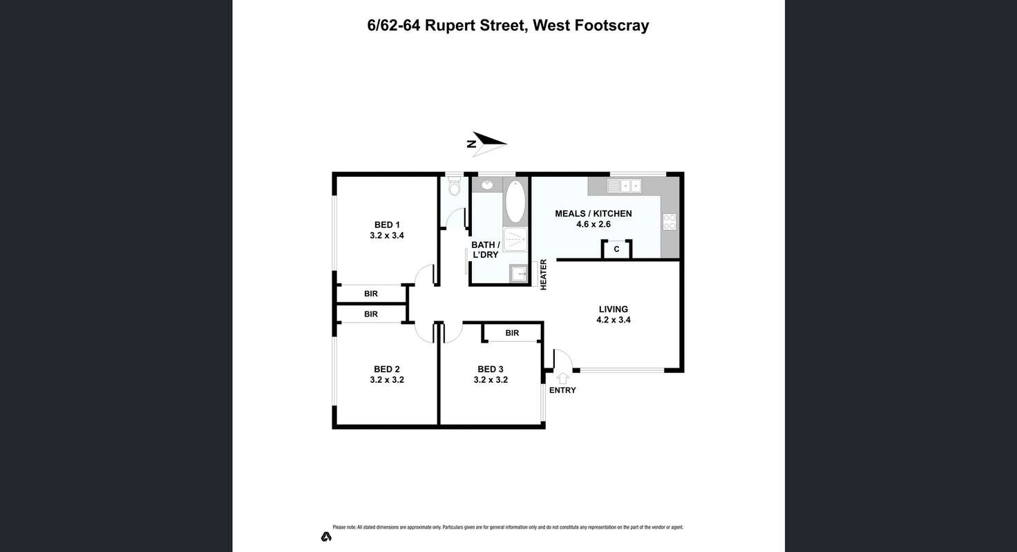 Floorplan of Homely apartment listing, 6/62-64 Rupert Street, West Footscray VIC 3012