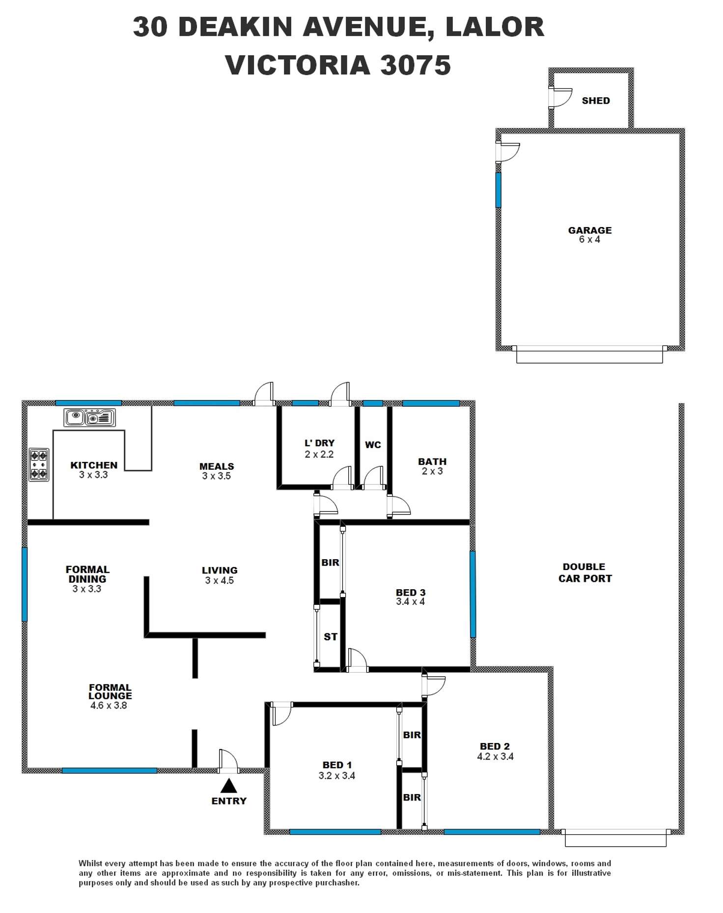 Floorplan of Homely house listing, 30 Deakin Avenue, Lalor VIC 3075