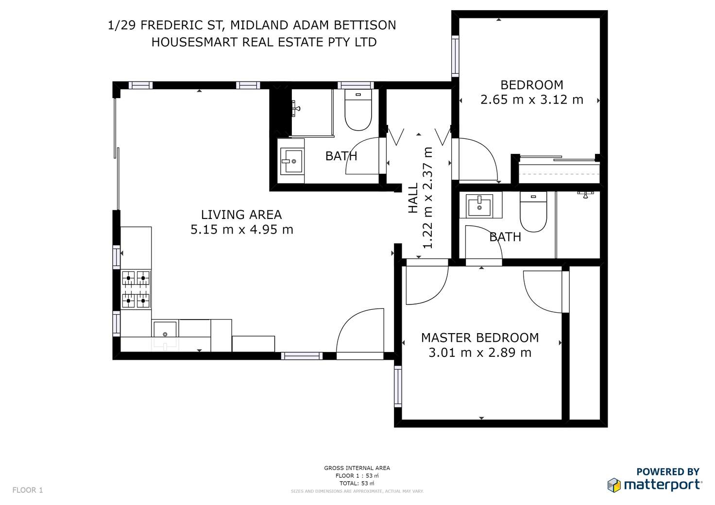 Floorplan of Homely house listing, 1/29 Frederic Street, Midland WA 6056