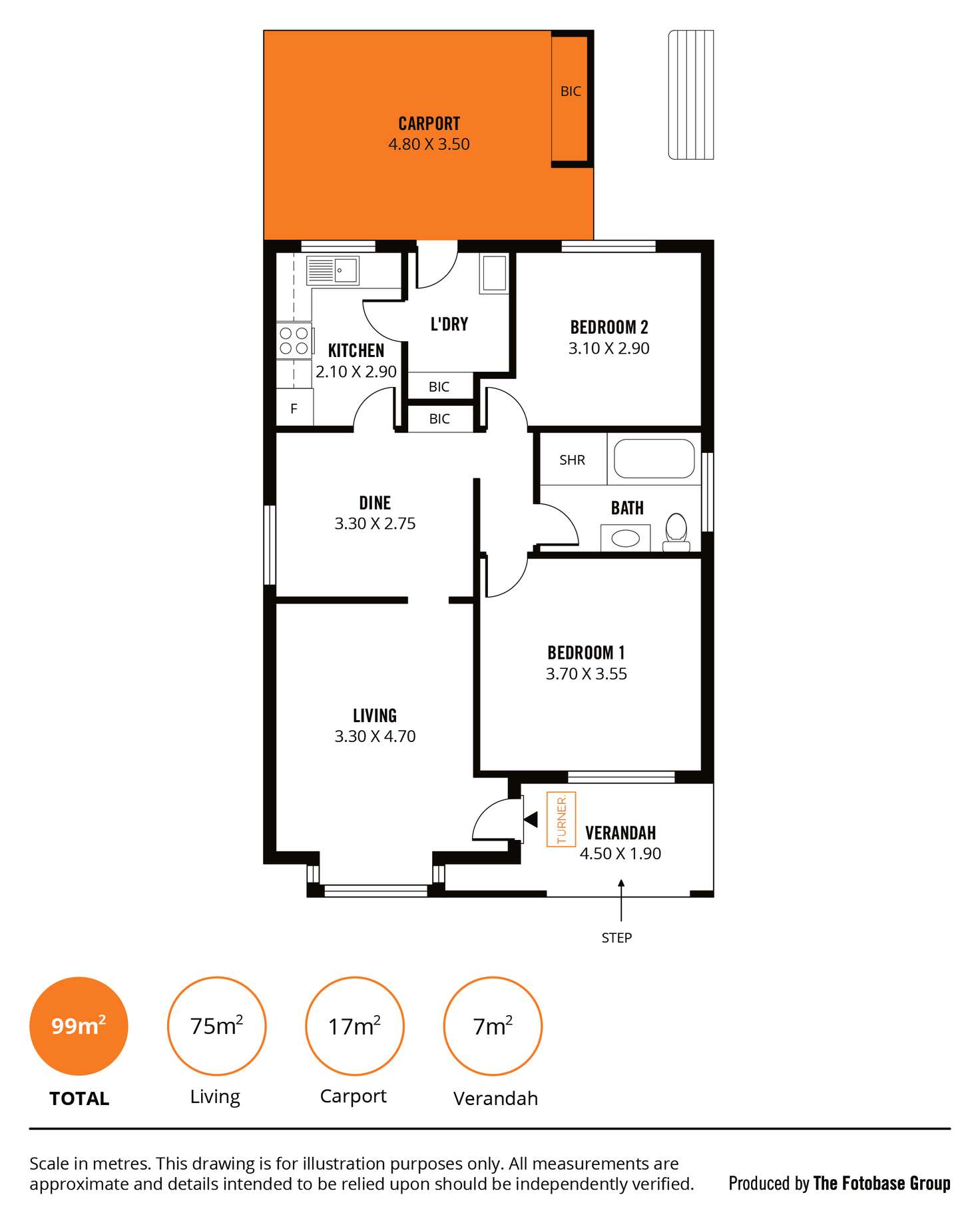 Floorplan of Homely unit listing, 1/13 Coolibah Avenue, Kensington Gardens SA 5068