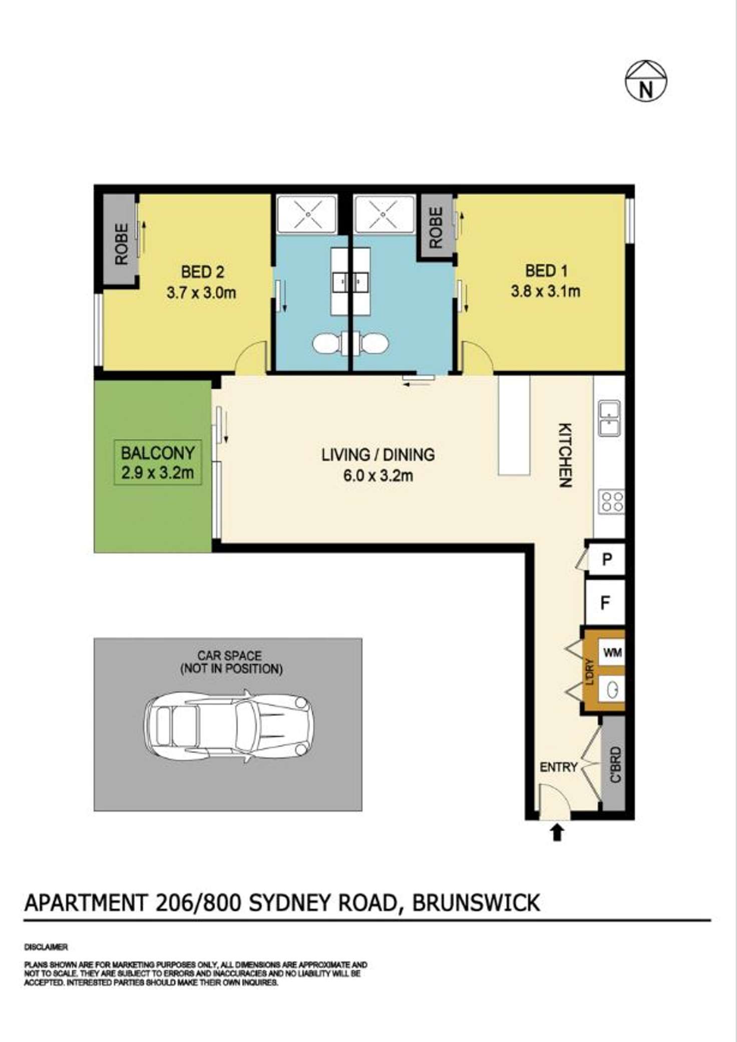 Floorplan of Homely apartment listing, 206/800 Sydney Road, Brunswick VIC 3056