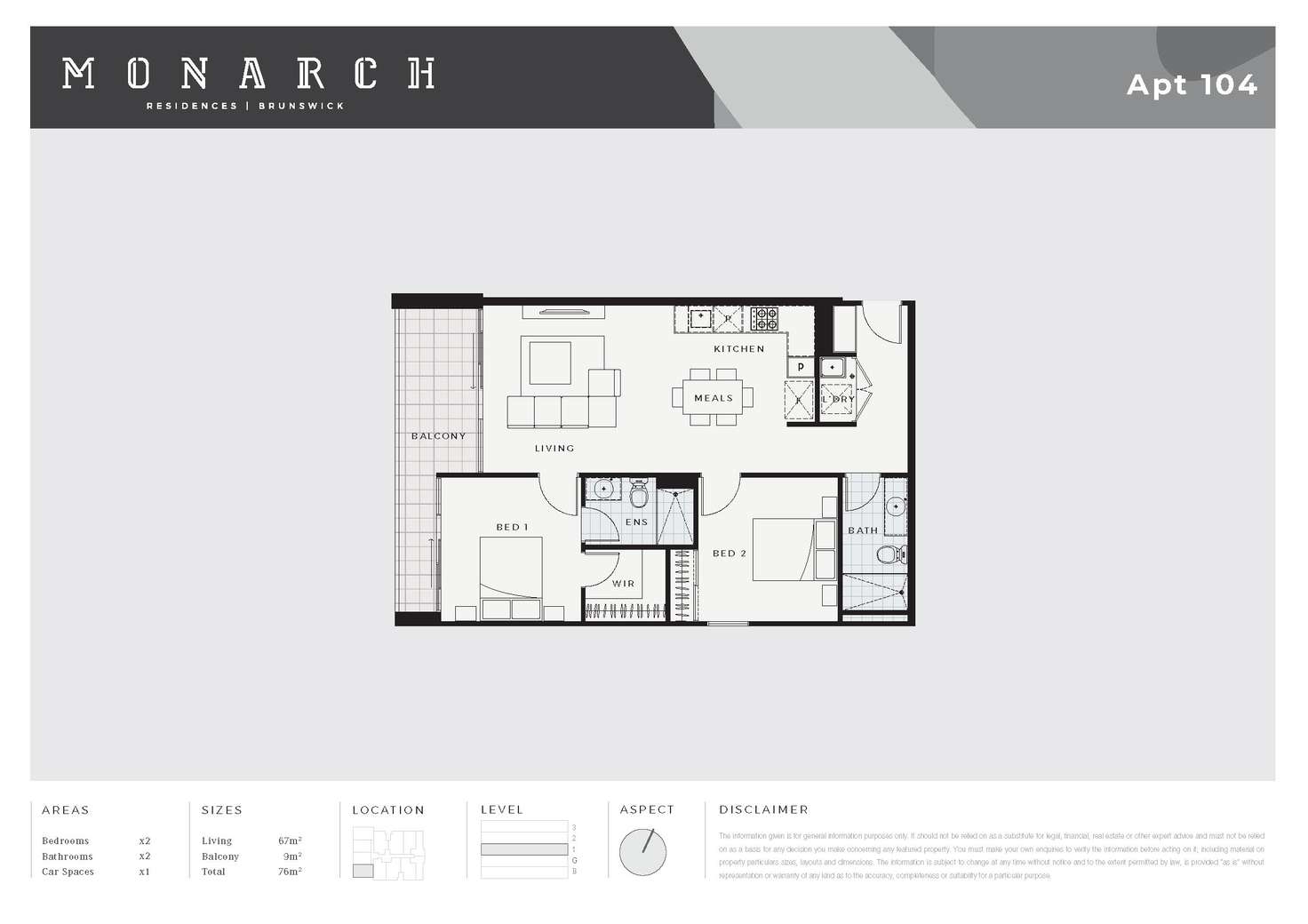 Floorplan of Homely apartment listing, 104/213 Brunswick Road, Brunswick VIC 3056