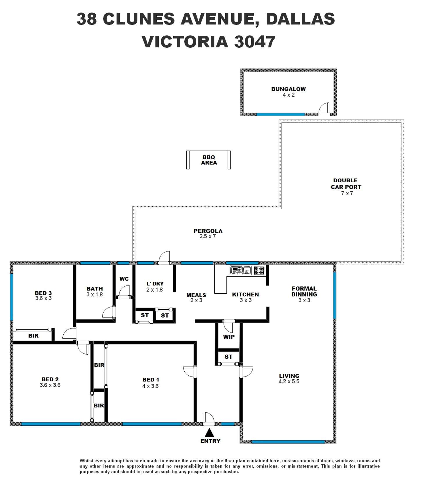 Floorplan of Homely house listing, 38 Clunes Avenue, Dallas VIC 3047