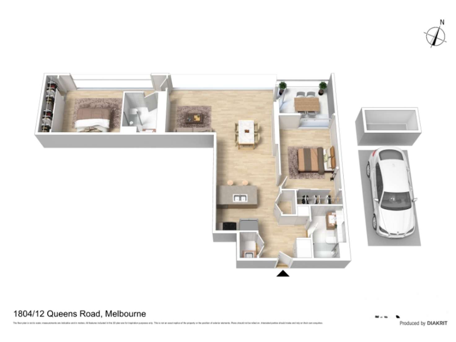 Floorplan of Homely apartment listing, 1804/12 Queens Road, Melbourne VIC 3004