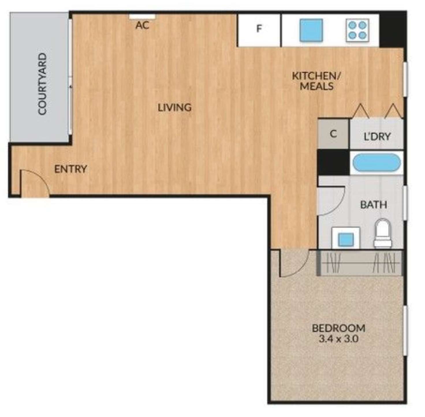 Floorplan of Homely apartment listing, 202A/2 Mansard Lane, Collingwood VIC 3066