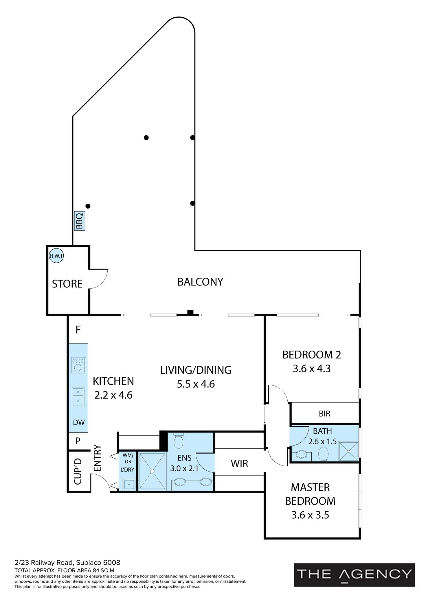 Floorplan of Homely apartment listing, 2/23 Railway Road, Subiaco WA 6008