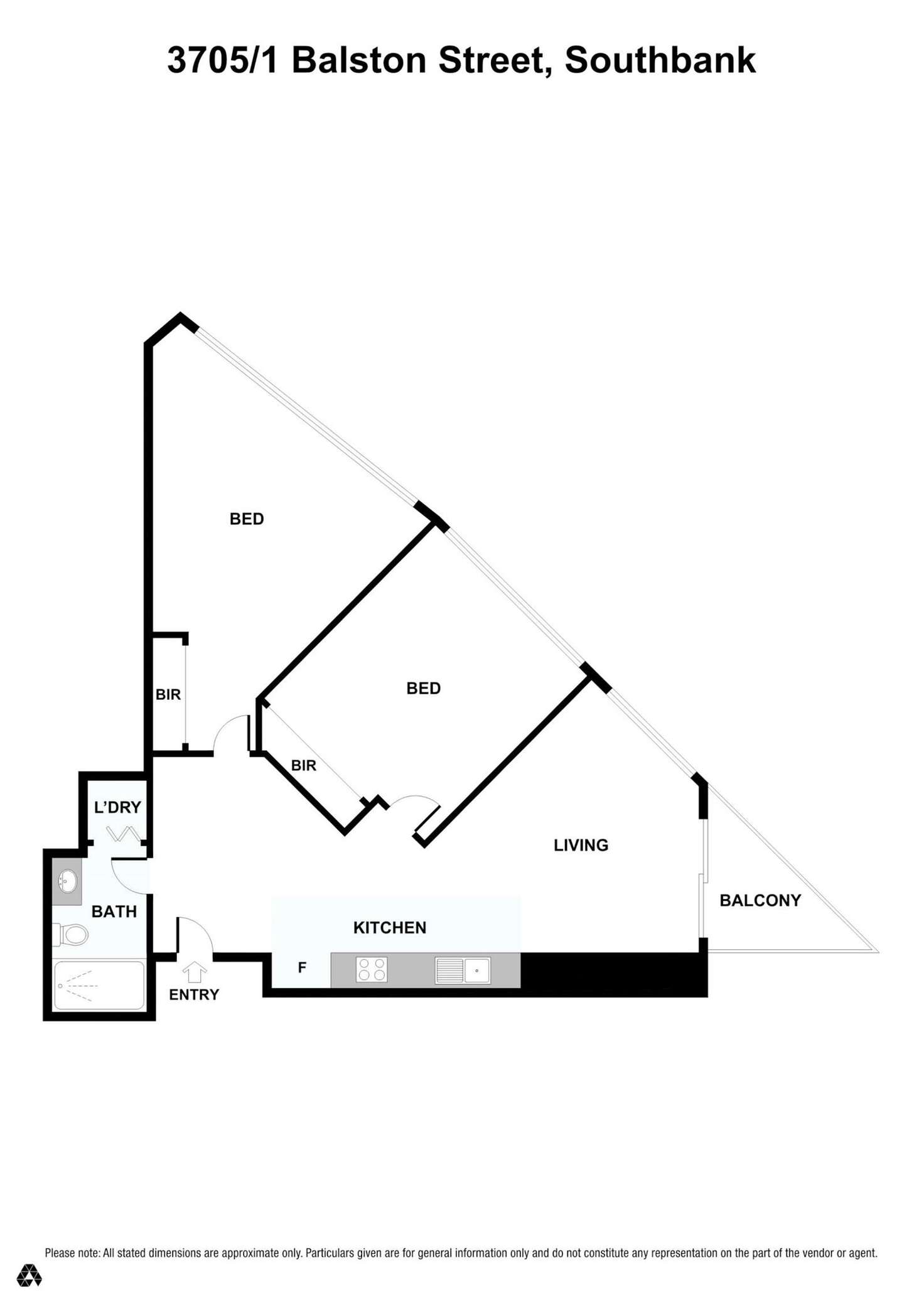 Floorplan of Homely apartment listing, 3705/1 Balston Avenue, Southbank VIC 3006