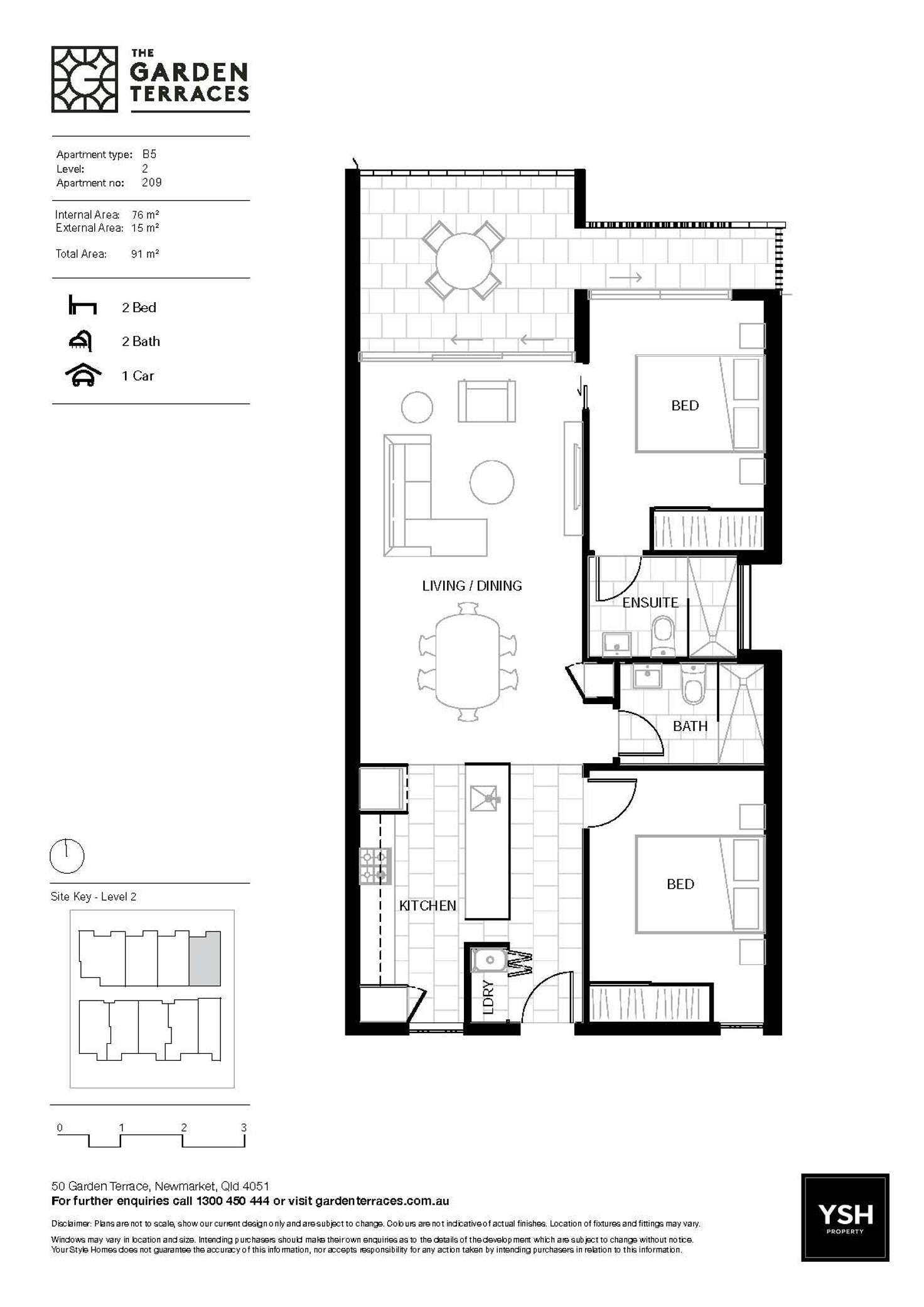 Floorplan of Homely apartment listing, 209/50 Garden Tce, Newmarket QLD 4051