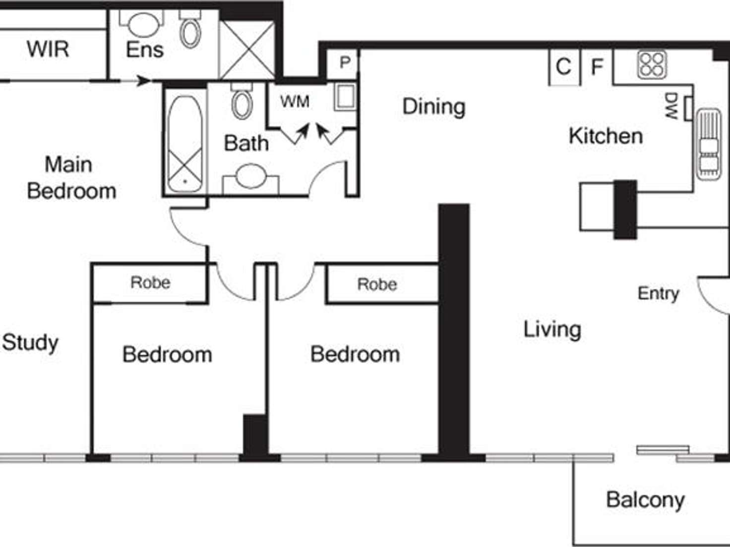 Floorplan of Homely apartment listing, 7/86 Kavanagh Street, Southbank VIC 3006