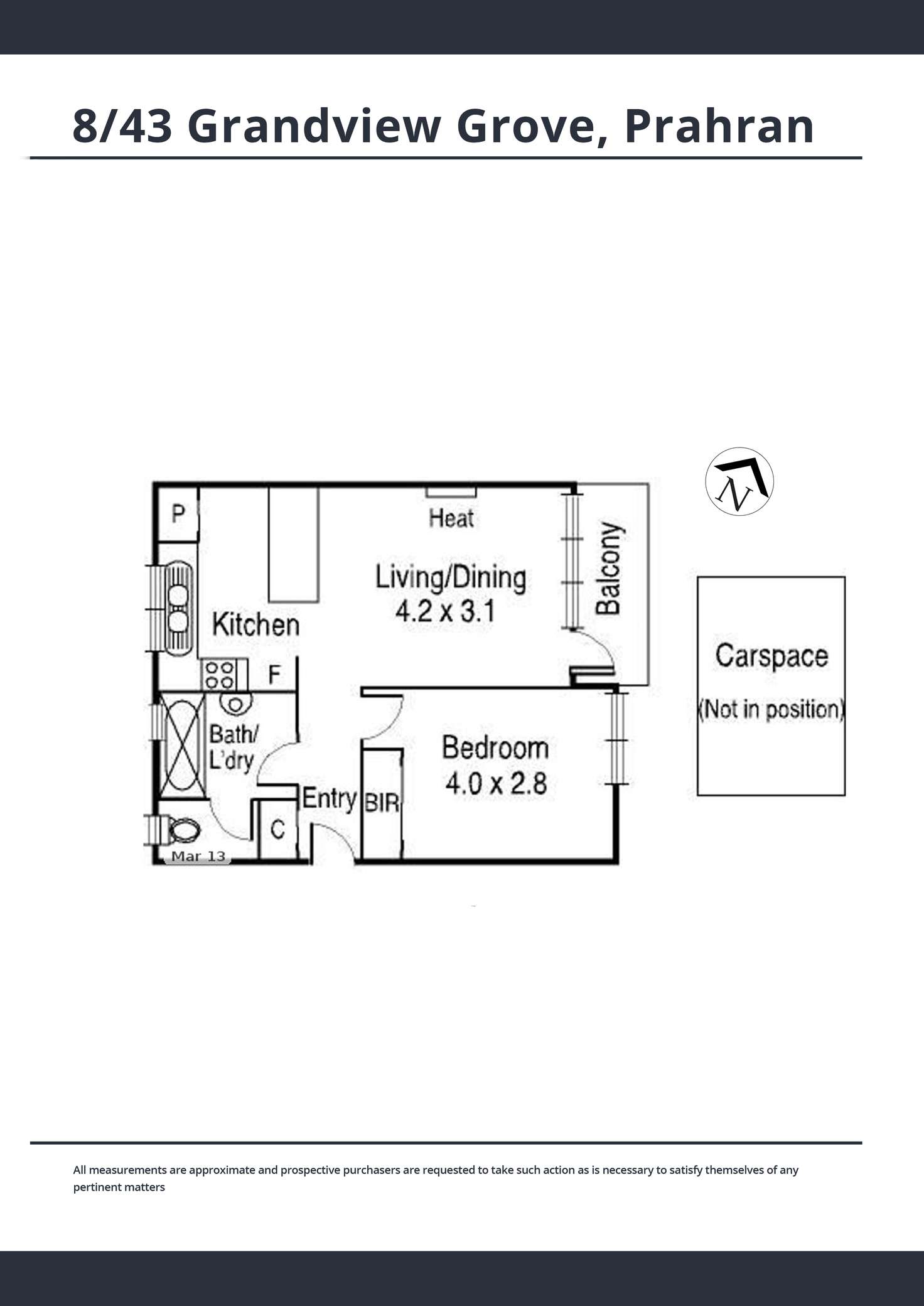 Floorplan of Homely house listing, 8/43 Grandview Grove, Prahran VIC 3181