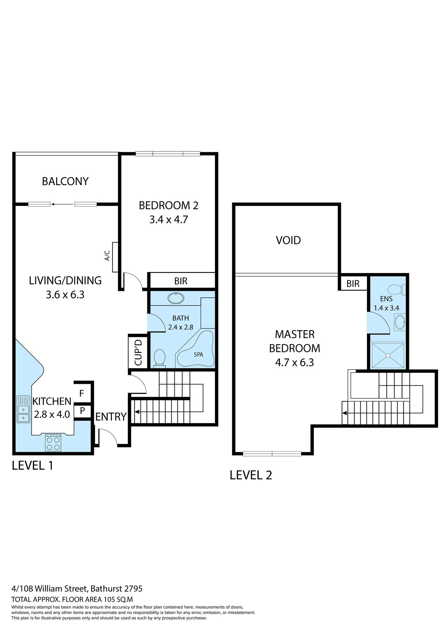 Floorplan of Homely apartment listing, 4/108 William Street, Bathurst NSW 2795