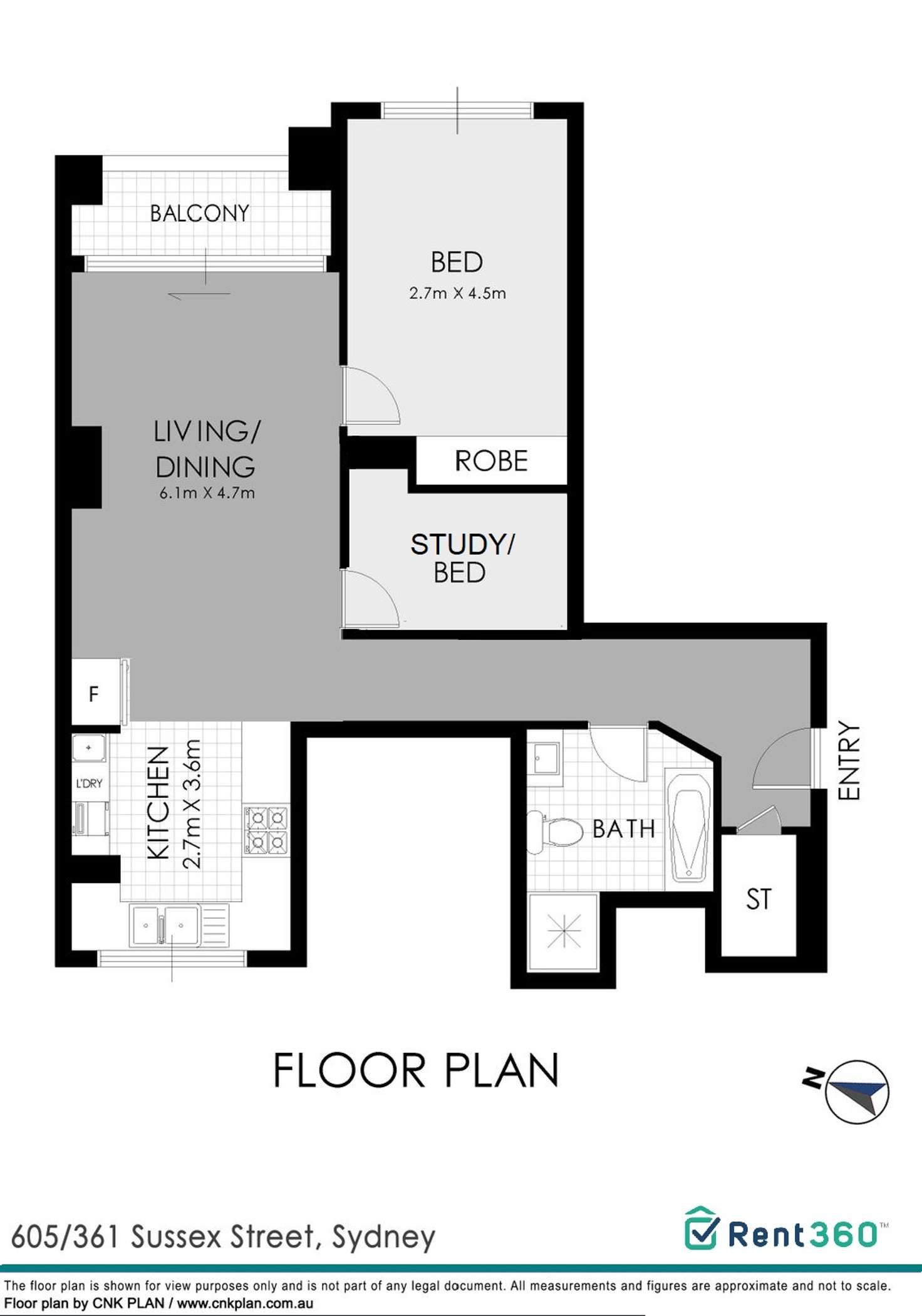 Floorplan of Homely apartment listing, 361 Sussex Street, Sydney NSW 2000