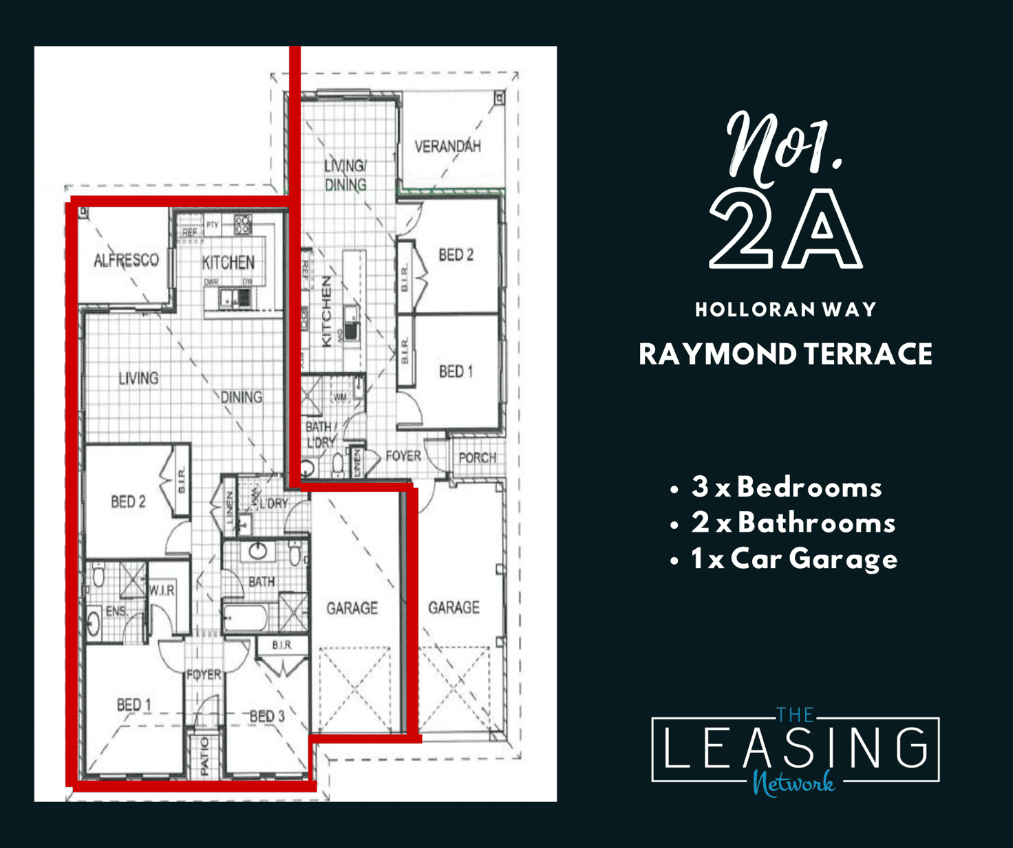 Floorplan of Homely semiDetached listing, 1/2a Halloran Way, Raymond Terrace NSW 2324