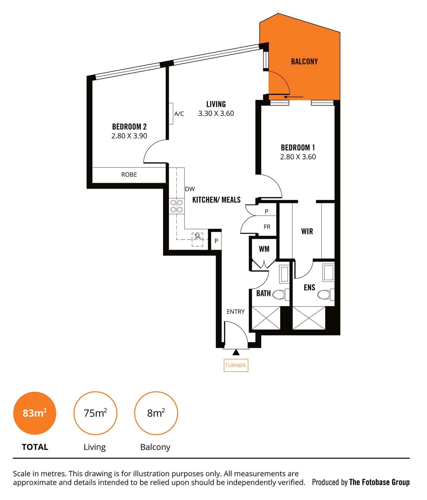 Floorplan of Homely apartment listing, 1711/15-17 Austin Street, Adelaide SA 5000