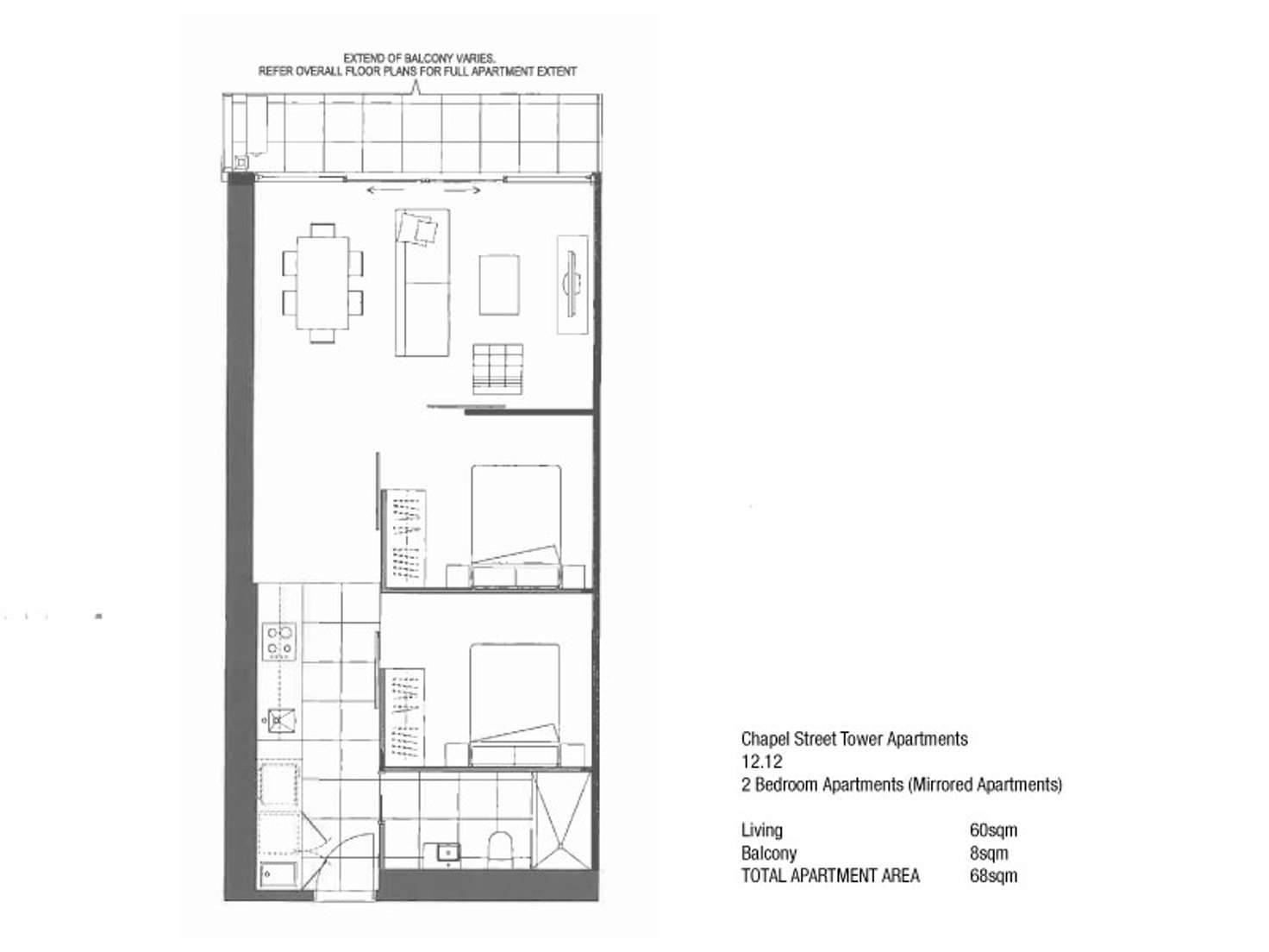 Floorplan of Homely apartment listing, 1212/35 Malcolm Street, South Yarra VIC 3141