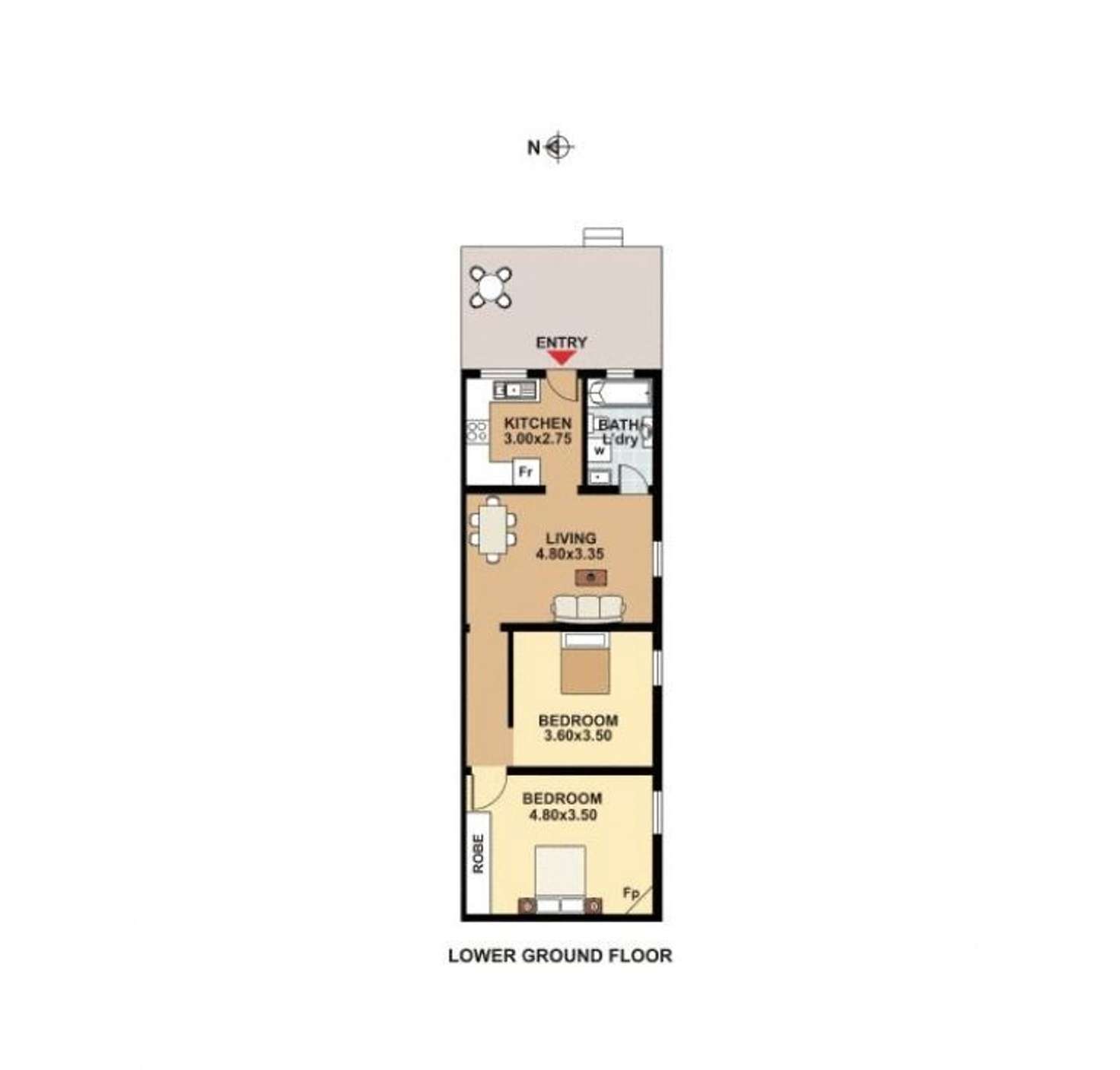 Floorplan of Homely apartment listing, 2/117 Brook Street, Coogee NSW 2034