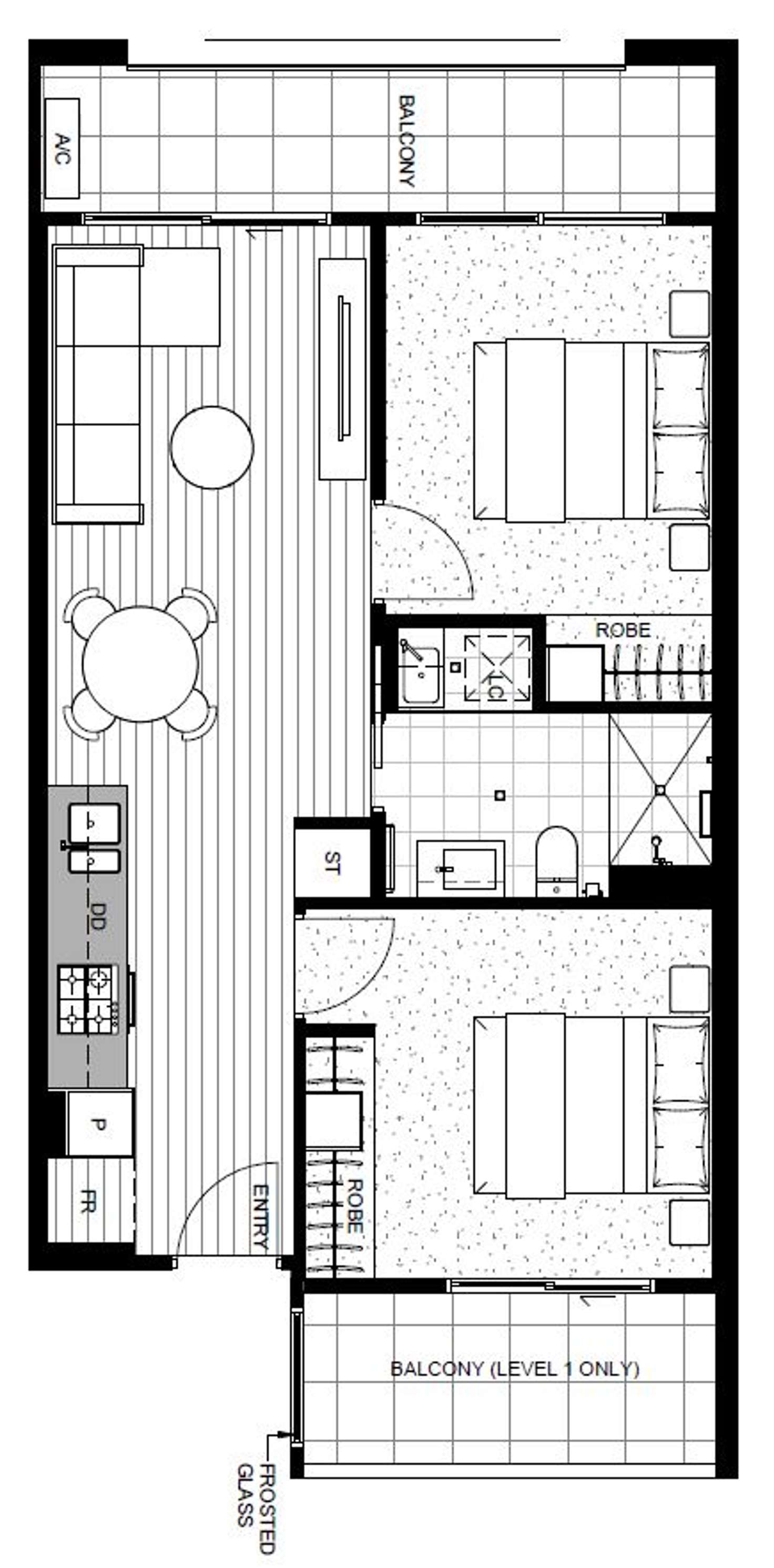 Floorplan of Homely apartment listing, 121/812 Sydney Road, Brunswick VIC 3056