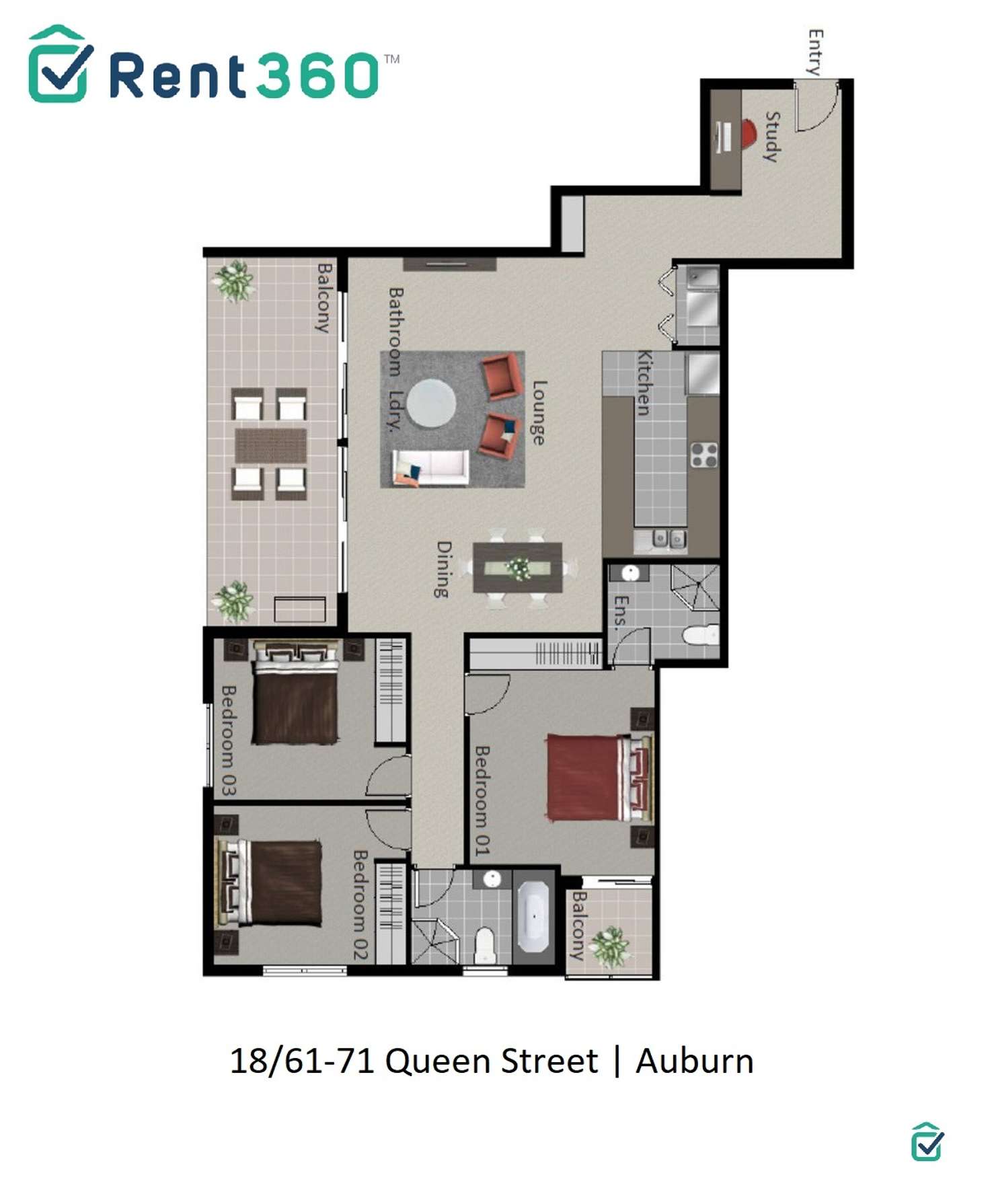 Floorplan of Homely apartment listing, 18/61-71 Queen Street, Auburn NSW 2144