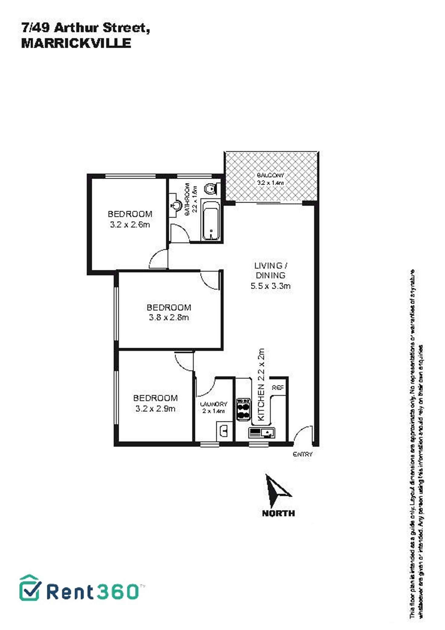 Floorplan of Homely apartment listing, 7/49-51 Arthur Street, Marrickville NSW 2204