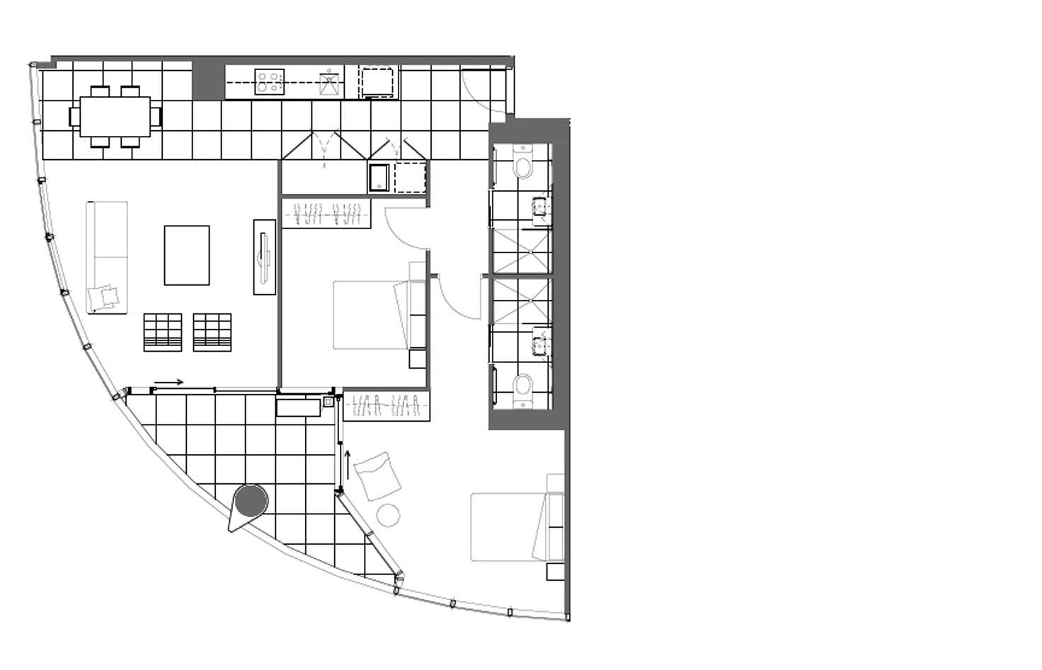 Floorplan of Homely apartment listing, 2606/35 Malcolm Street, South Yarra VIC 3141