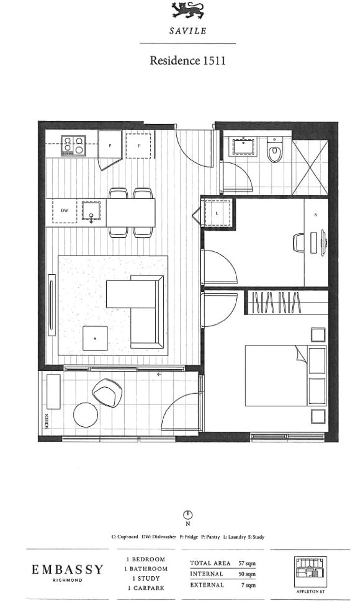Floorplan of Homely apartment listing, 511/39 Appleton Street, Richmond VIC 3121