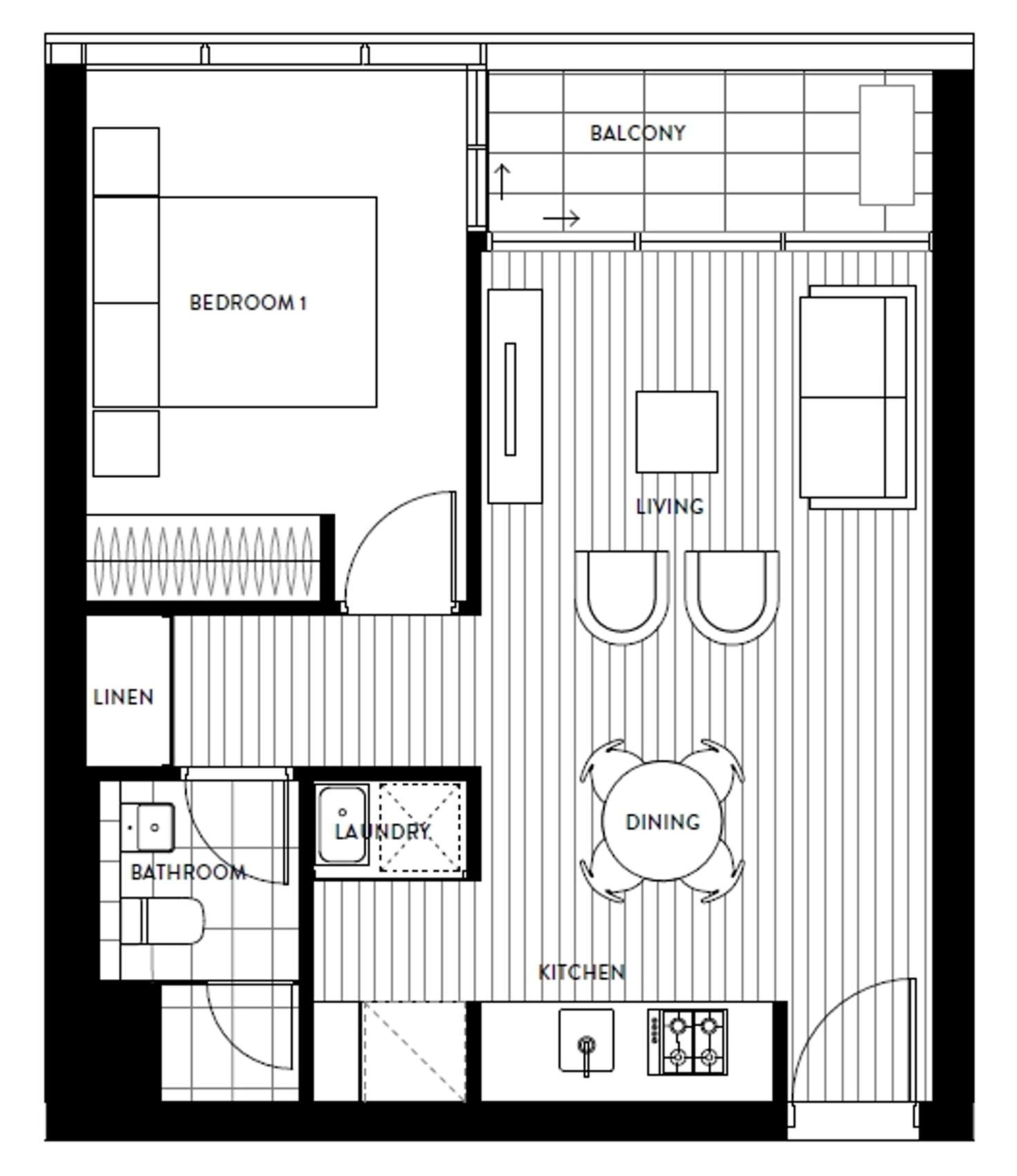 Floorplan of Homely apartment listing, 505N/883 Collins Street, Docklands VIC 3008