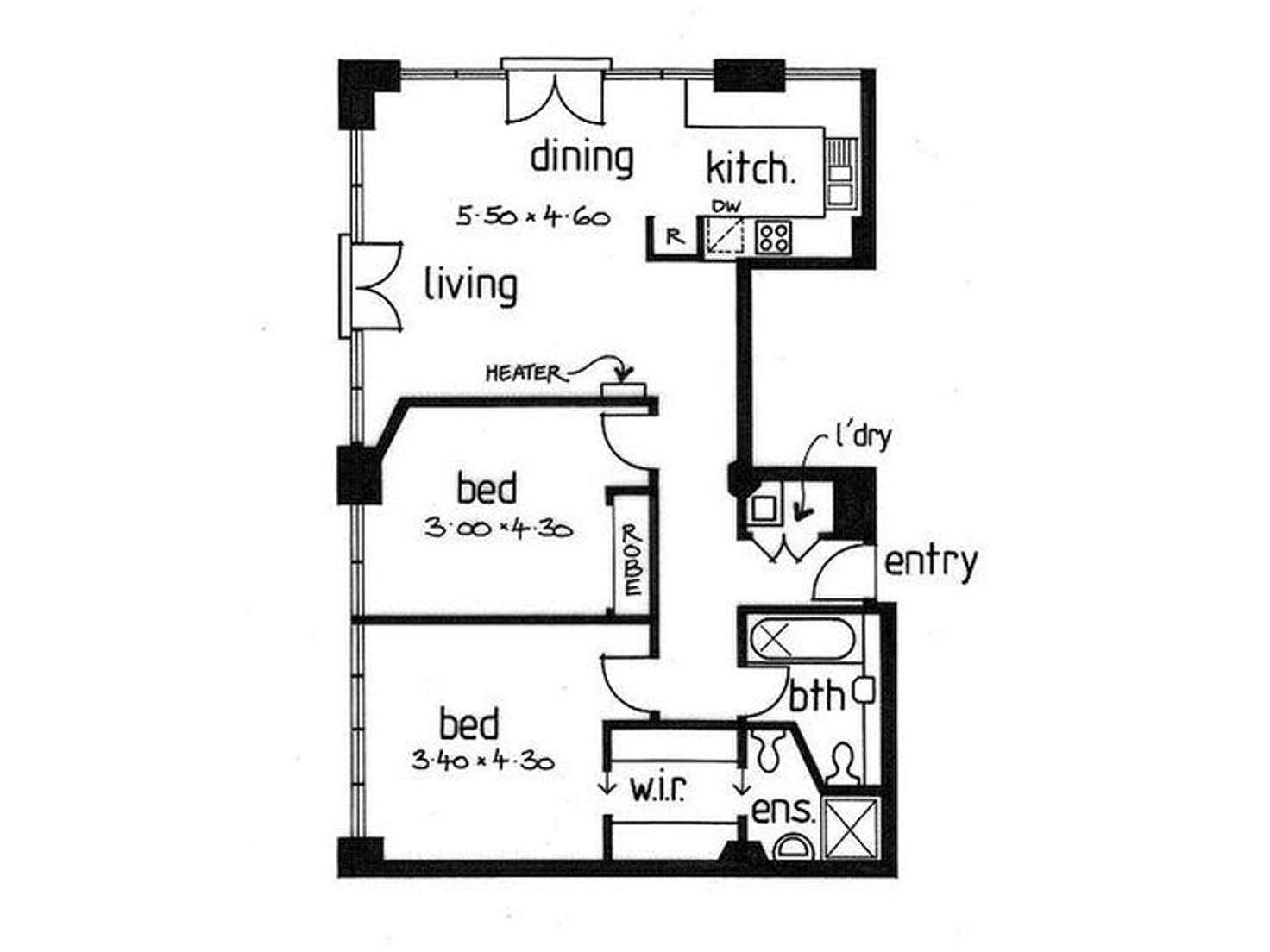 Floorplan of Homely unit listing, 1/7 Drewery Lane, Melbourne VIC 3000