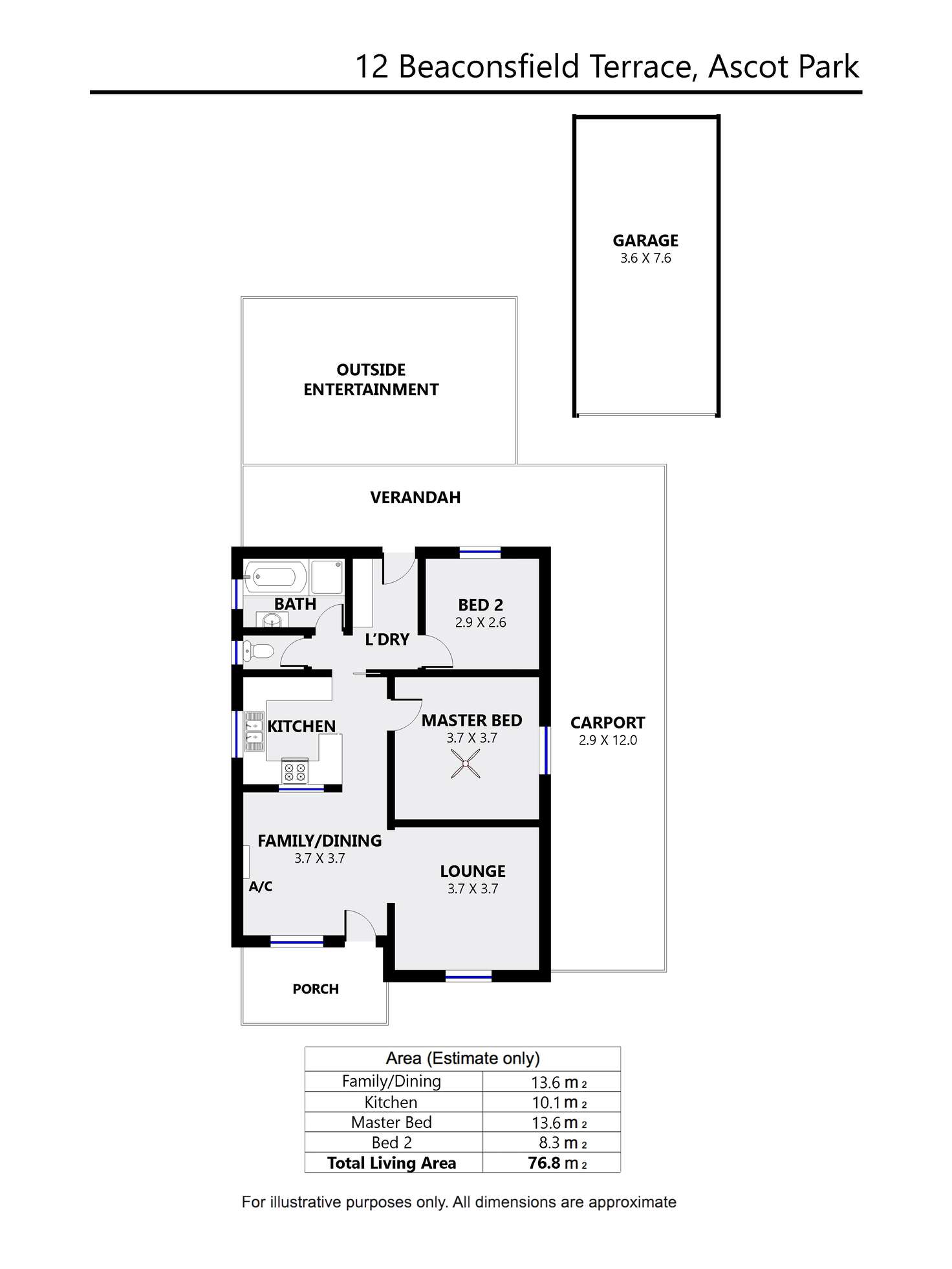 Floorplan of Homely house listing, 12 Beaconsfield Terrace, Ascot Park SA 5043